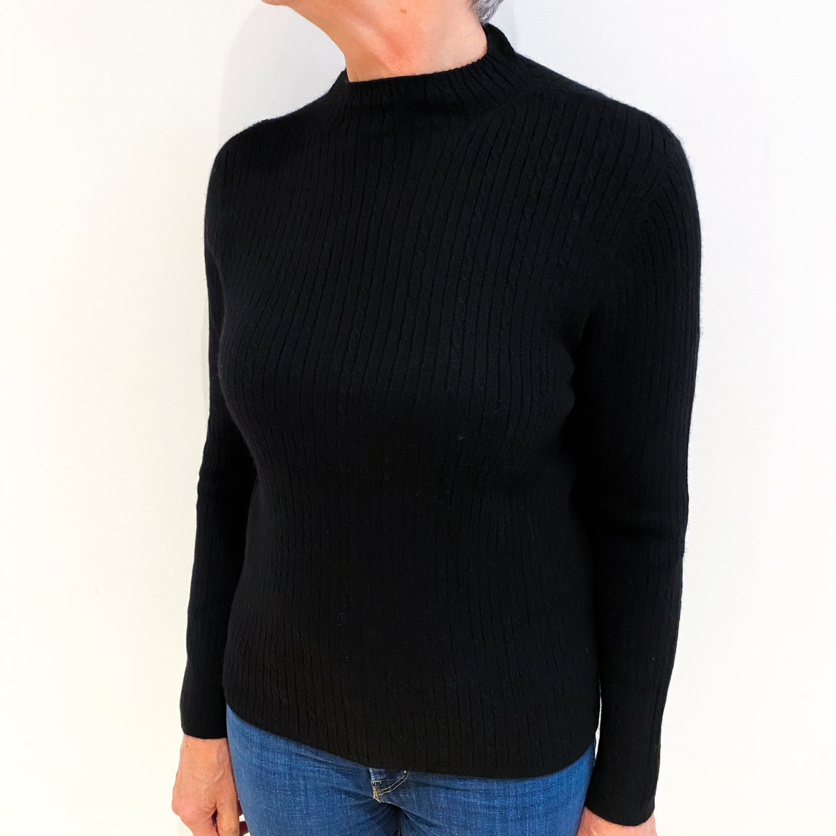 Black Cashmere Turtle Neck Jumper Medium