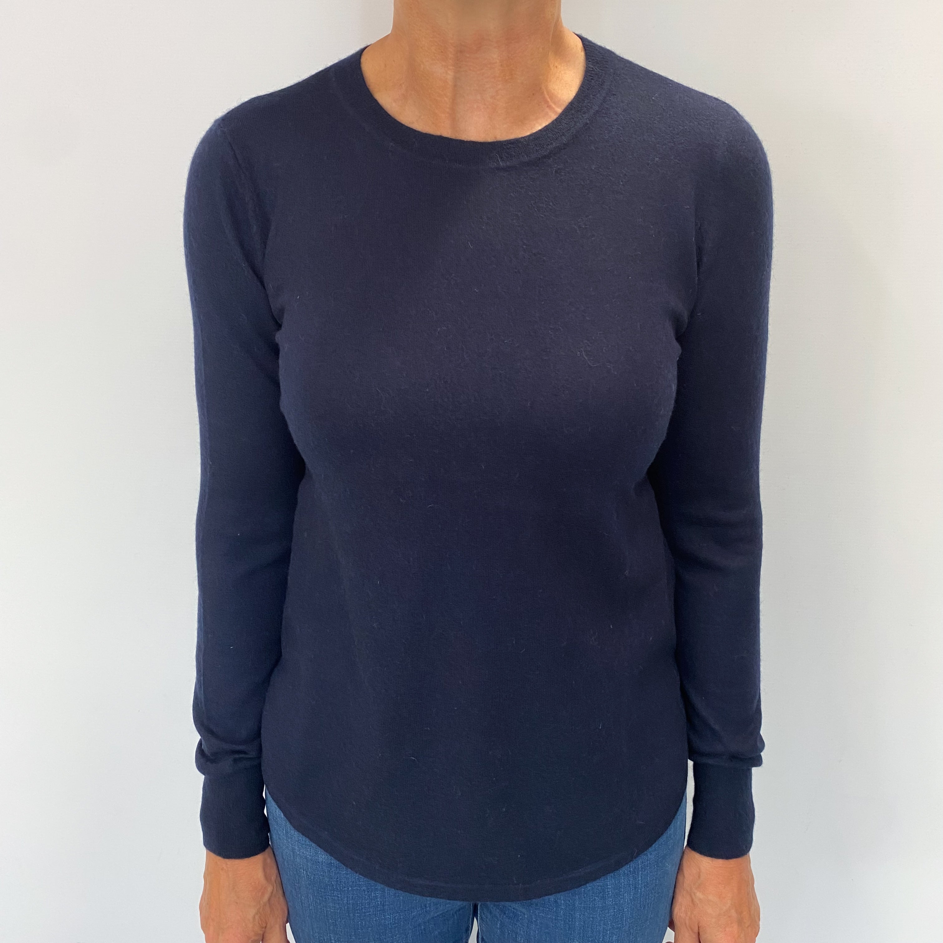Navy Blue Cashmere Crew Neck Jumper Medium