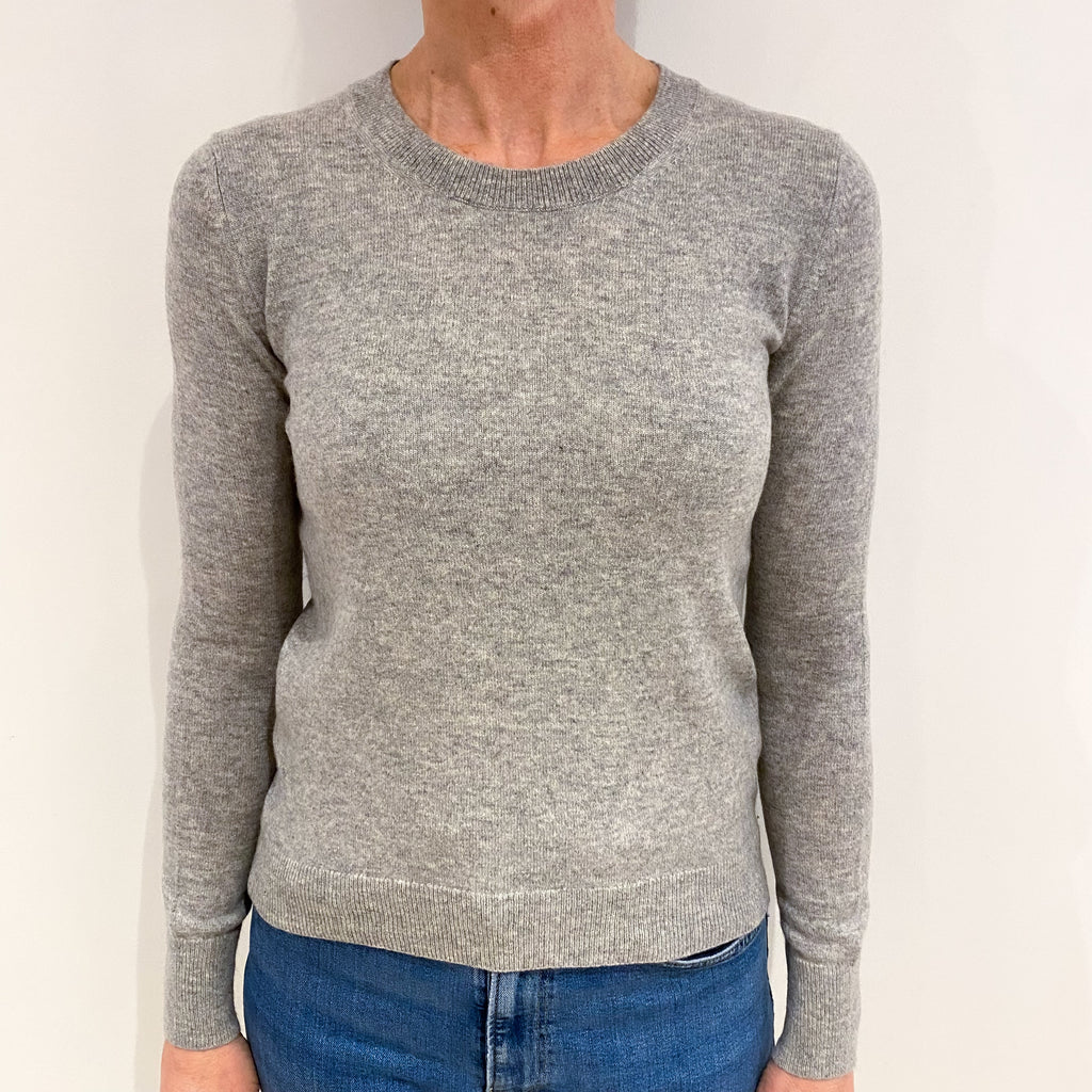 Smoke Grey Cashmere Crew Neck Jumper Small