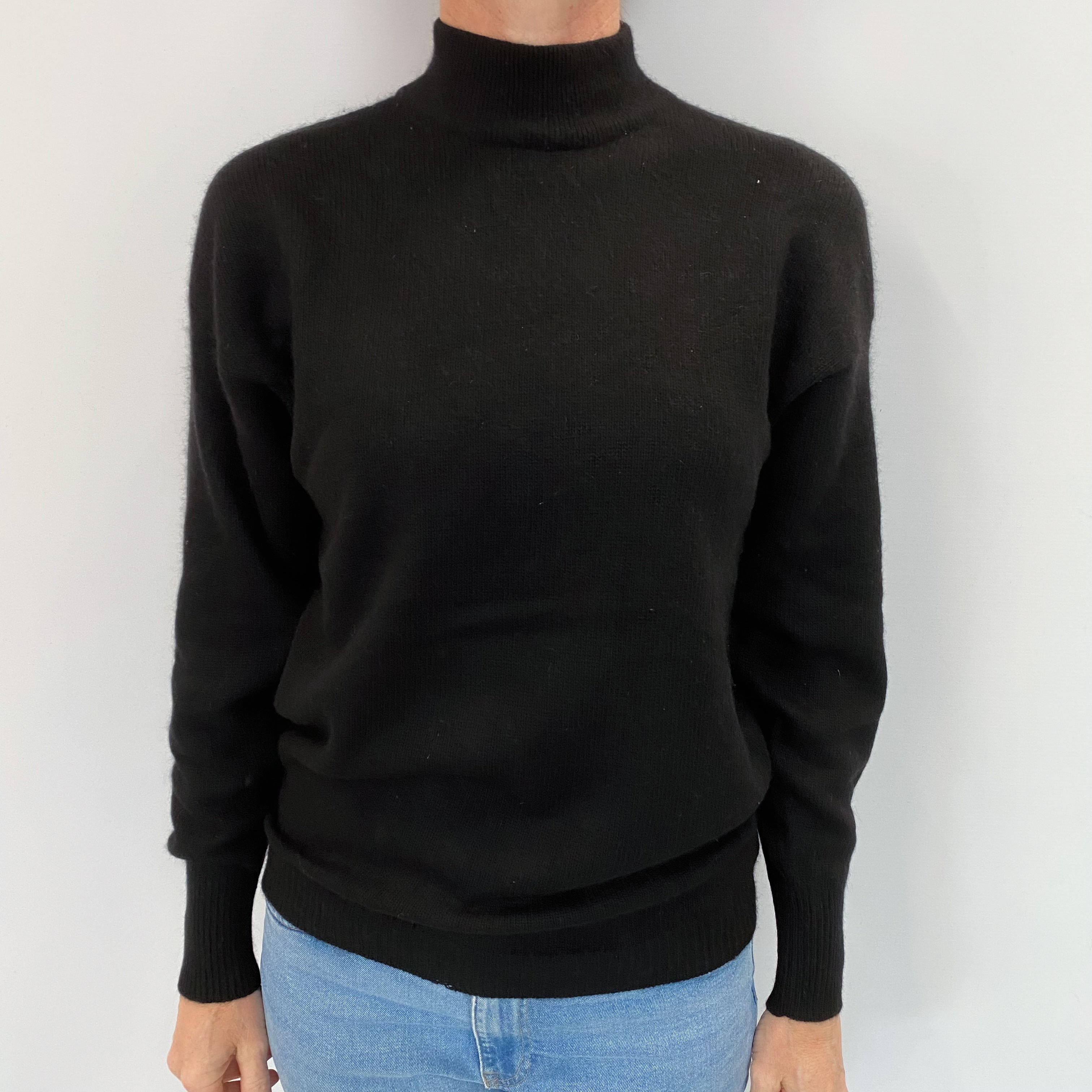 Black Cashmere Turtle Neck Jumper Small