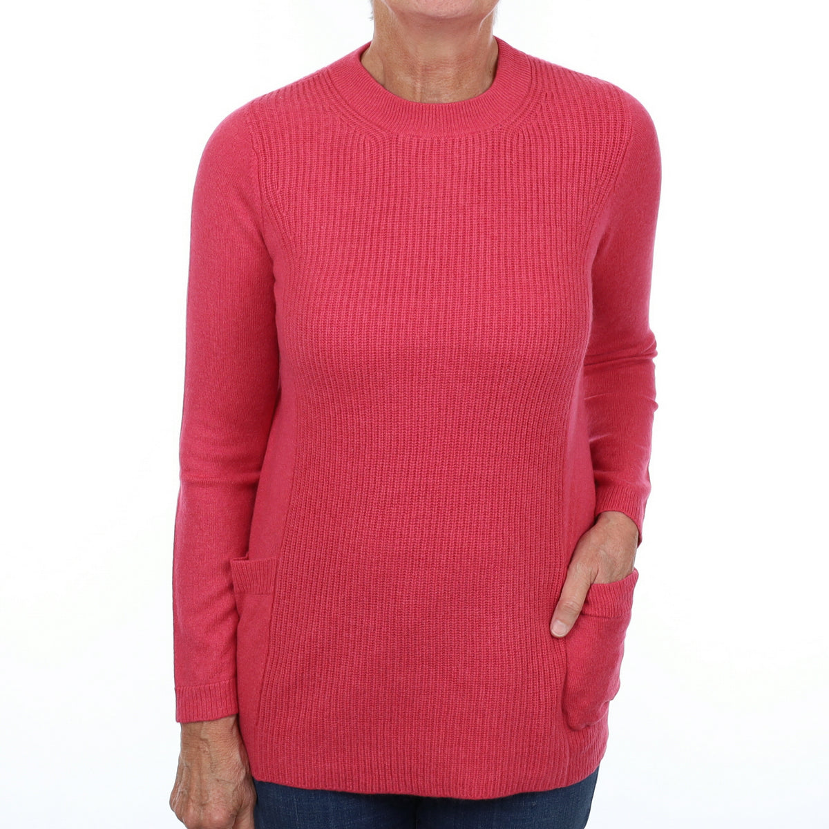 Lupin Pink Cashmere Crew Neck Jumper Medium