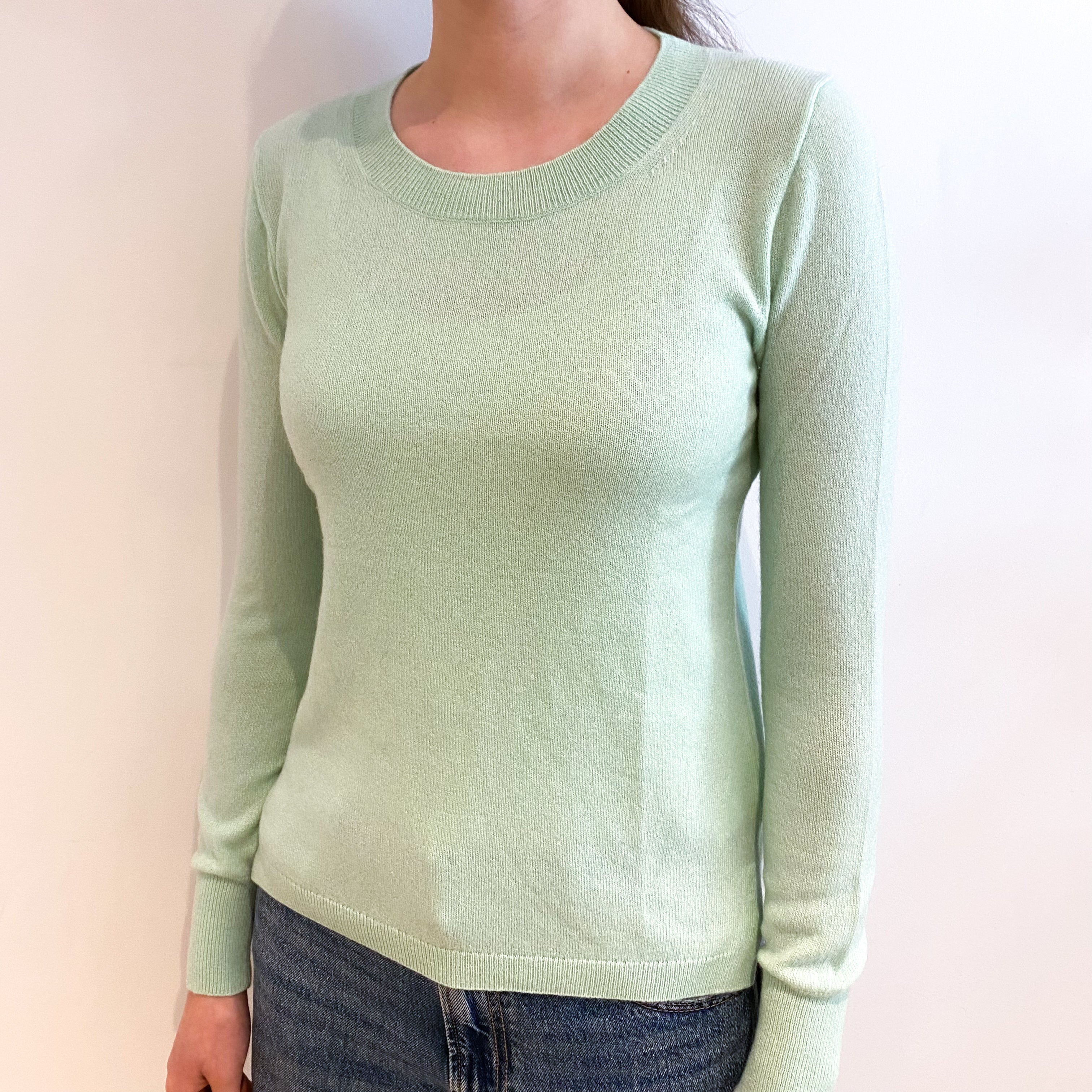 Mint Green Cashmere Crew Neck Jumper Extra Small