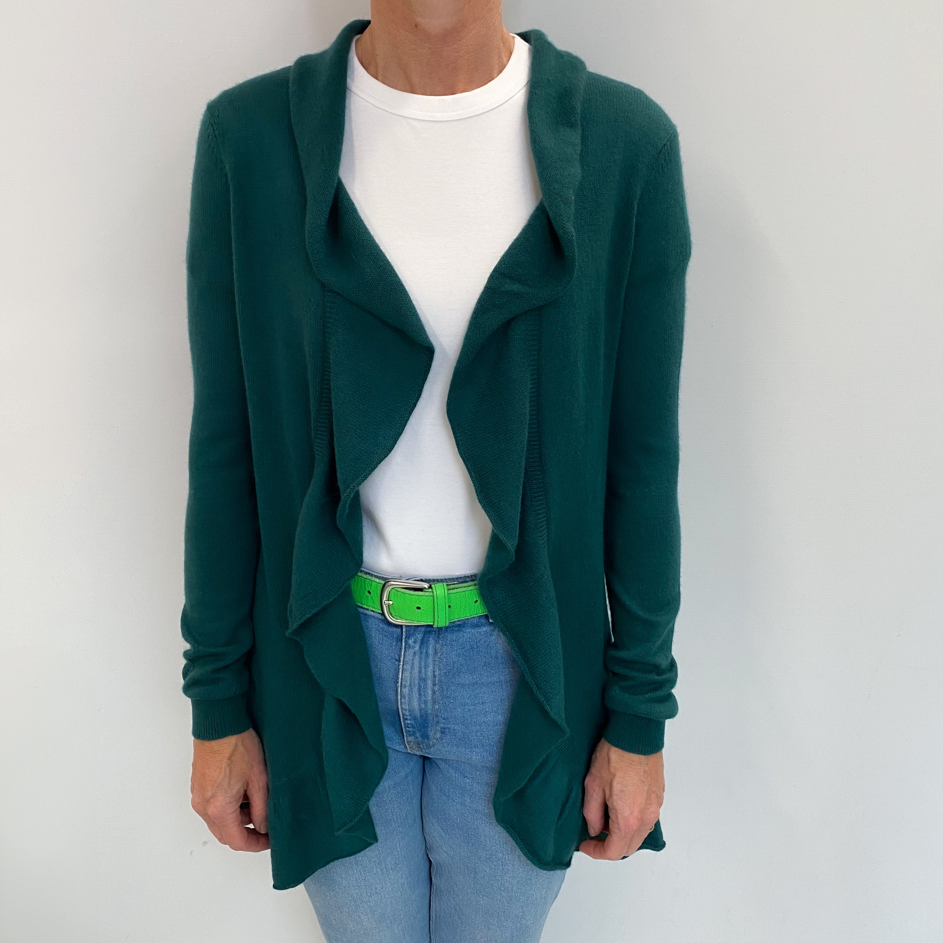 Lincoln Green Cashmere Edge To Edge Cardigan Small