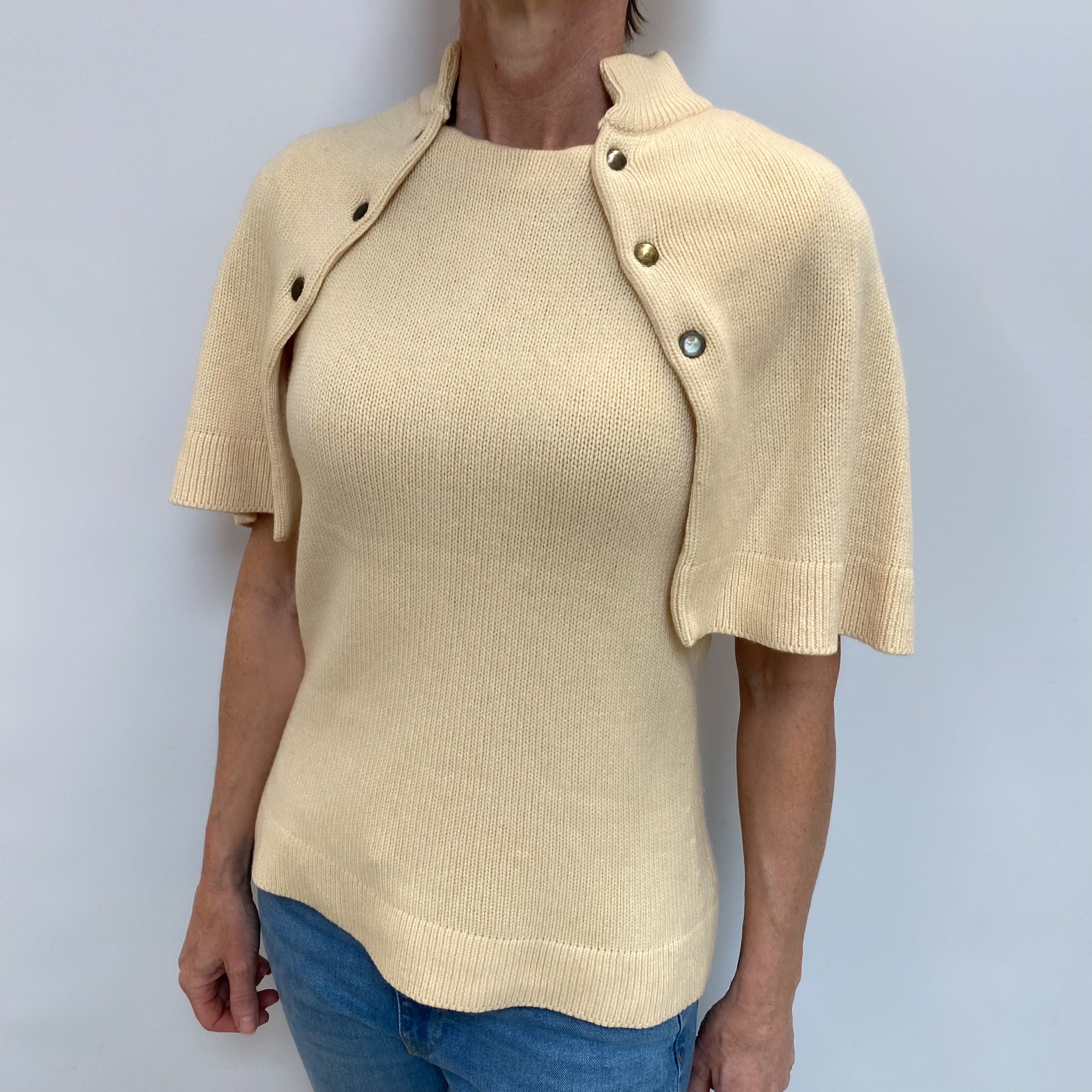 Scottish Cream Cashmere Crew Neck Jumper Small