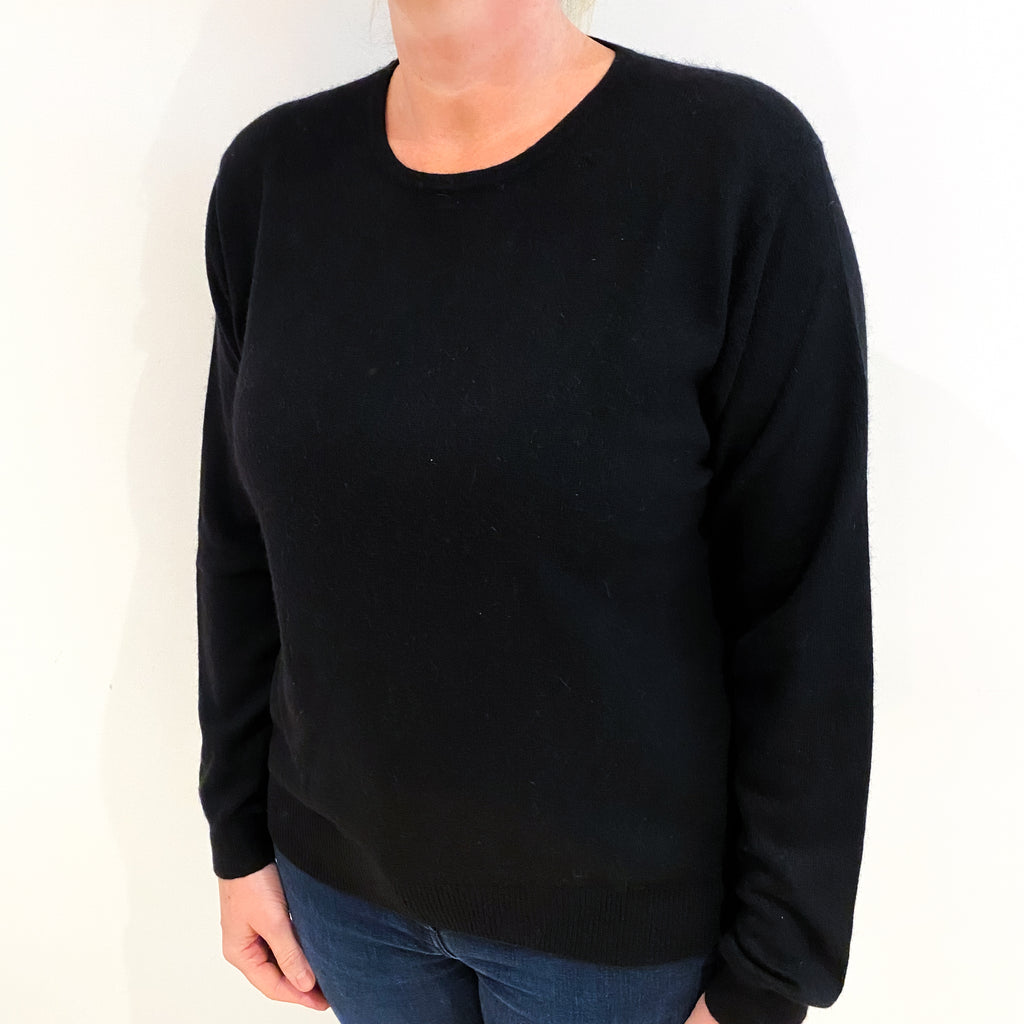 Black Cashmere Crew Neck Jumper Large