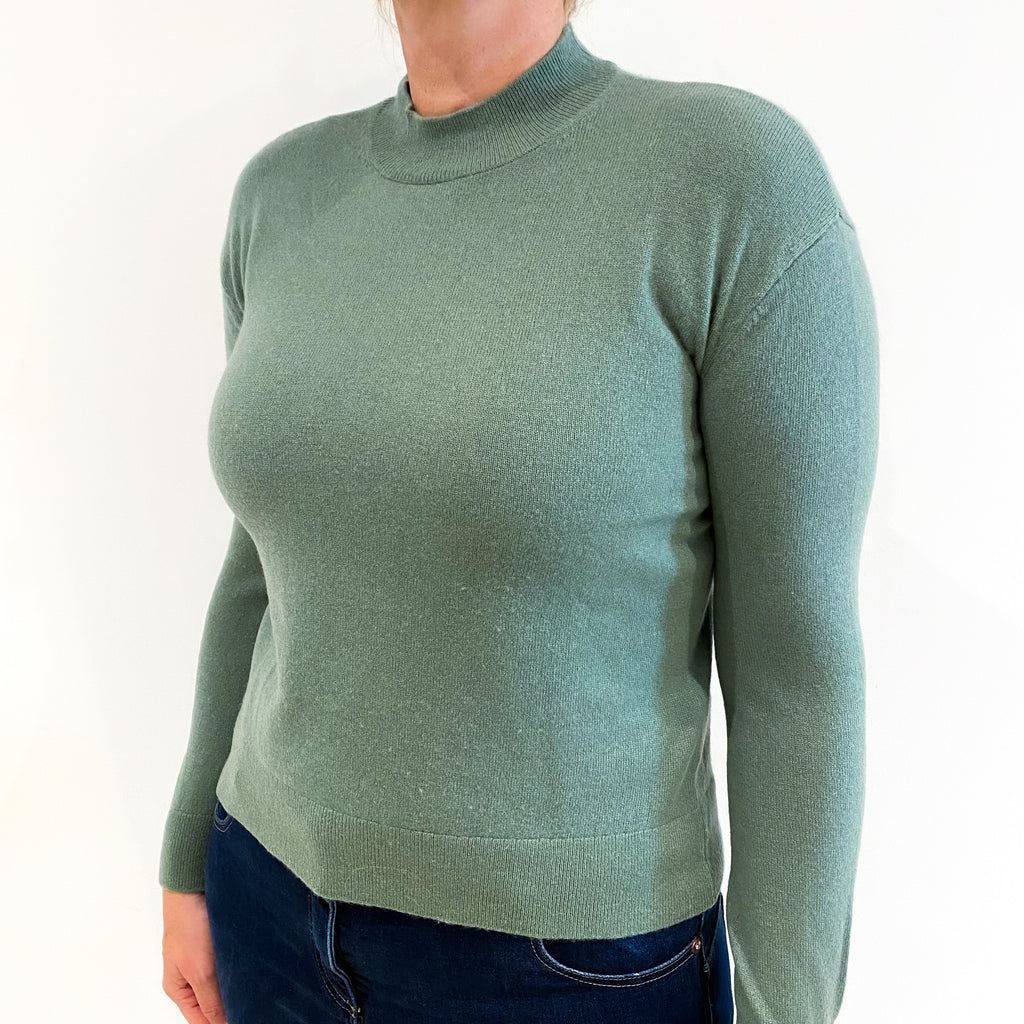 Quince Olive Green Cashmere Turtle Neck Jumper Large