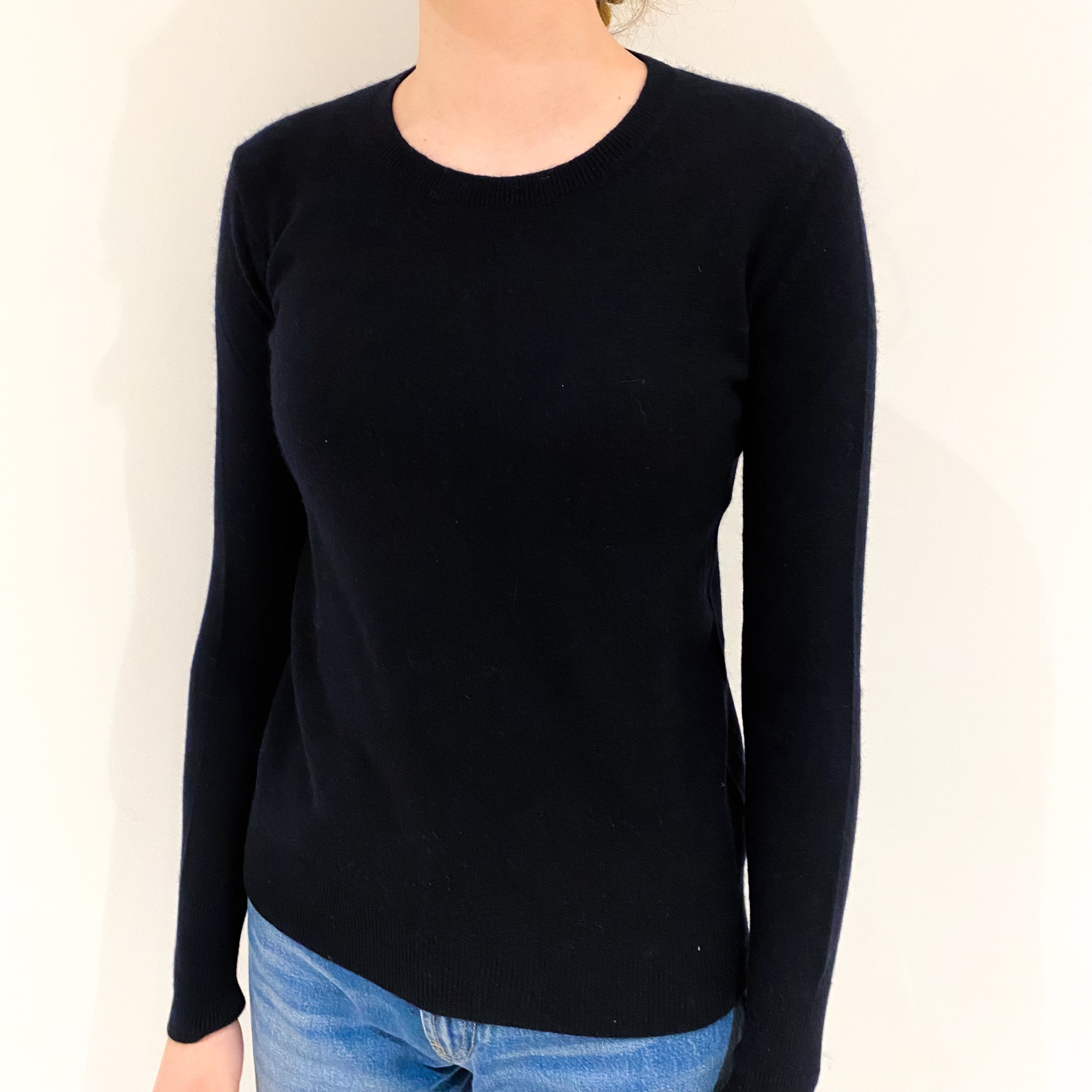 Black Cashmere Crew Neck Jumper Extra Small