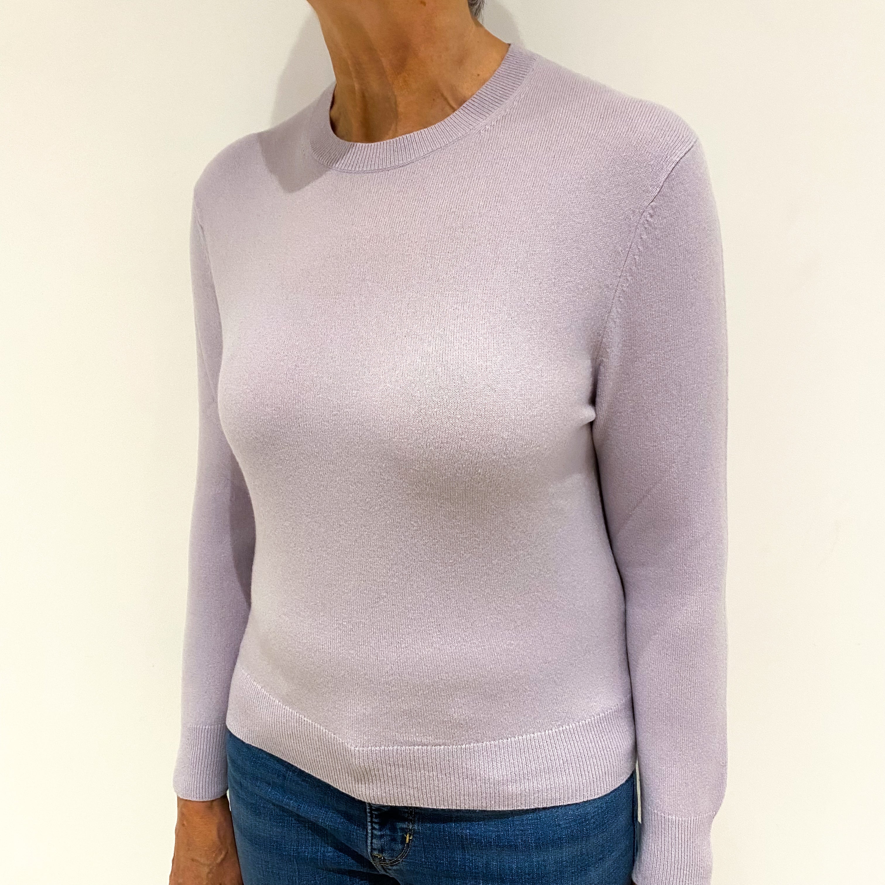 Pale Purple Cashmere Crew Neck Jumper Medium