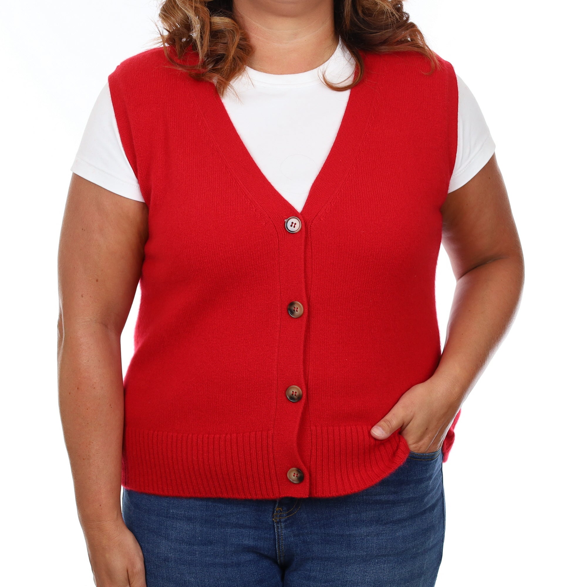 Brand New Post Box Luxury Cashmere V Neck Waistcoat Large UK 16-18