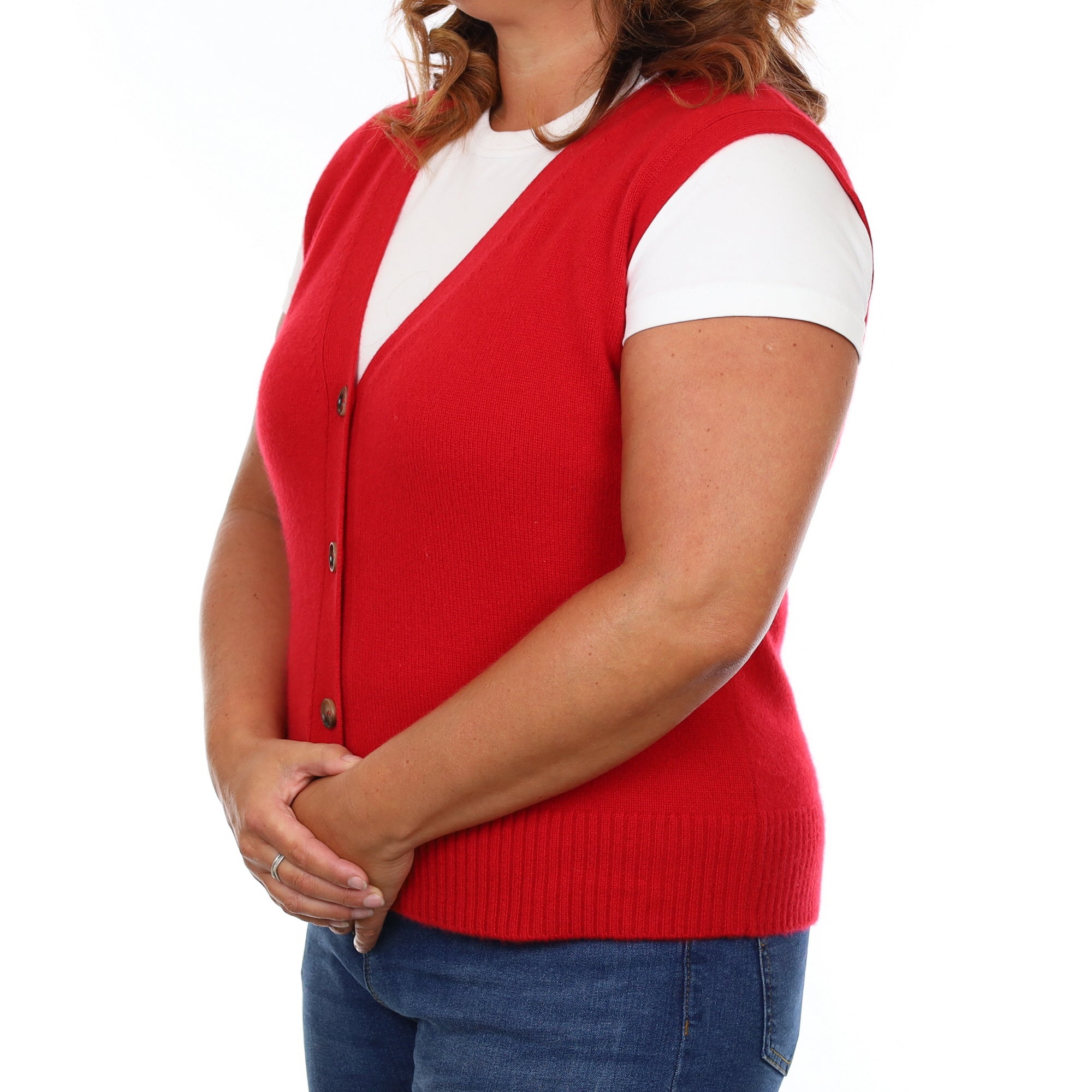 Brand New Post Box Luxury Cashmere V Neck Waistcoat Large UK 16-18