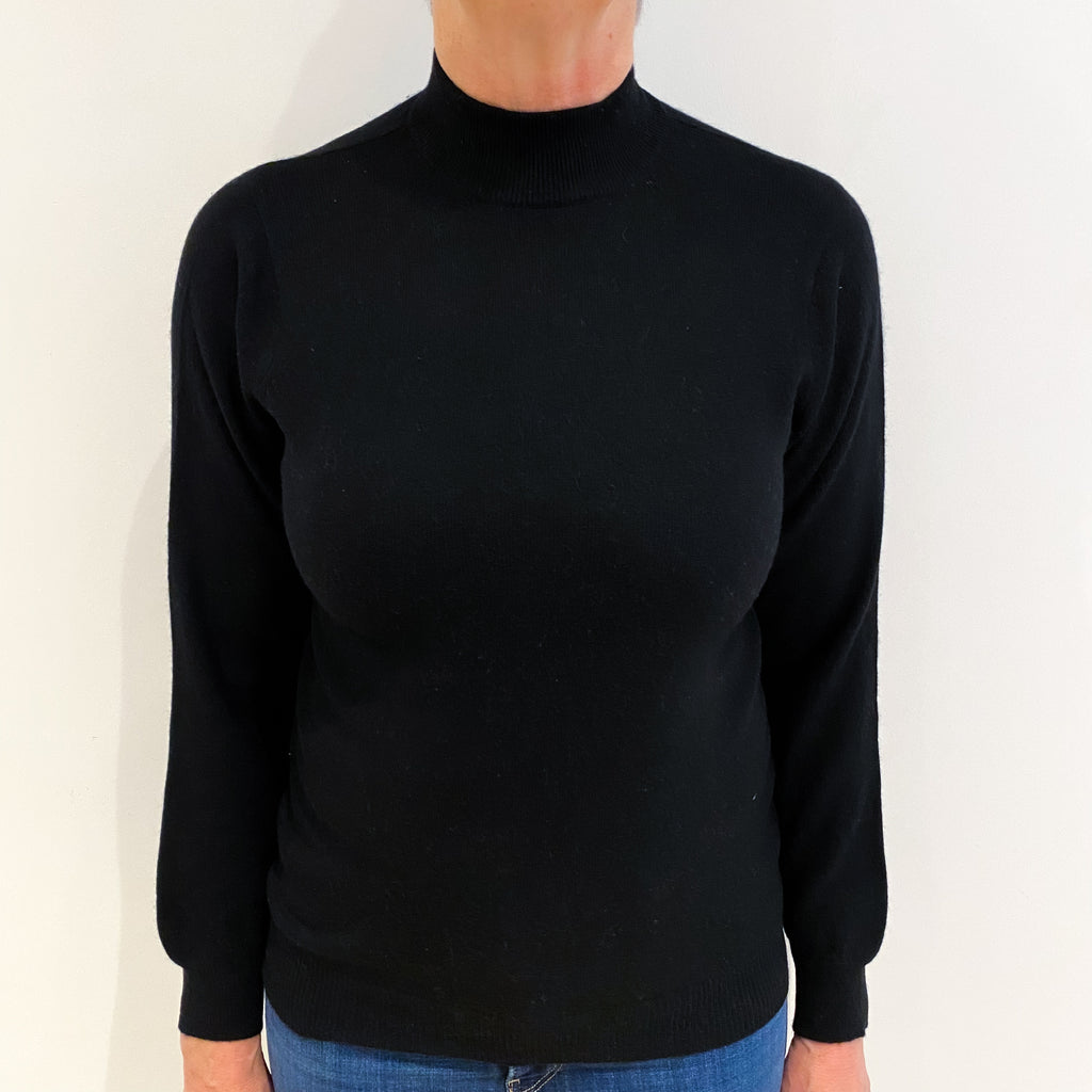 Black Cashmere Turtle Neck Jumper Medium