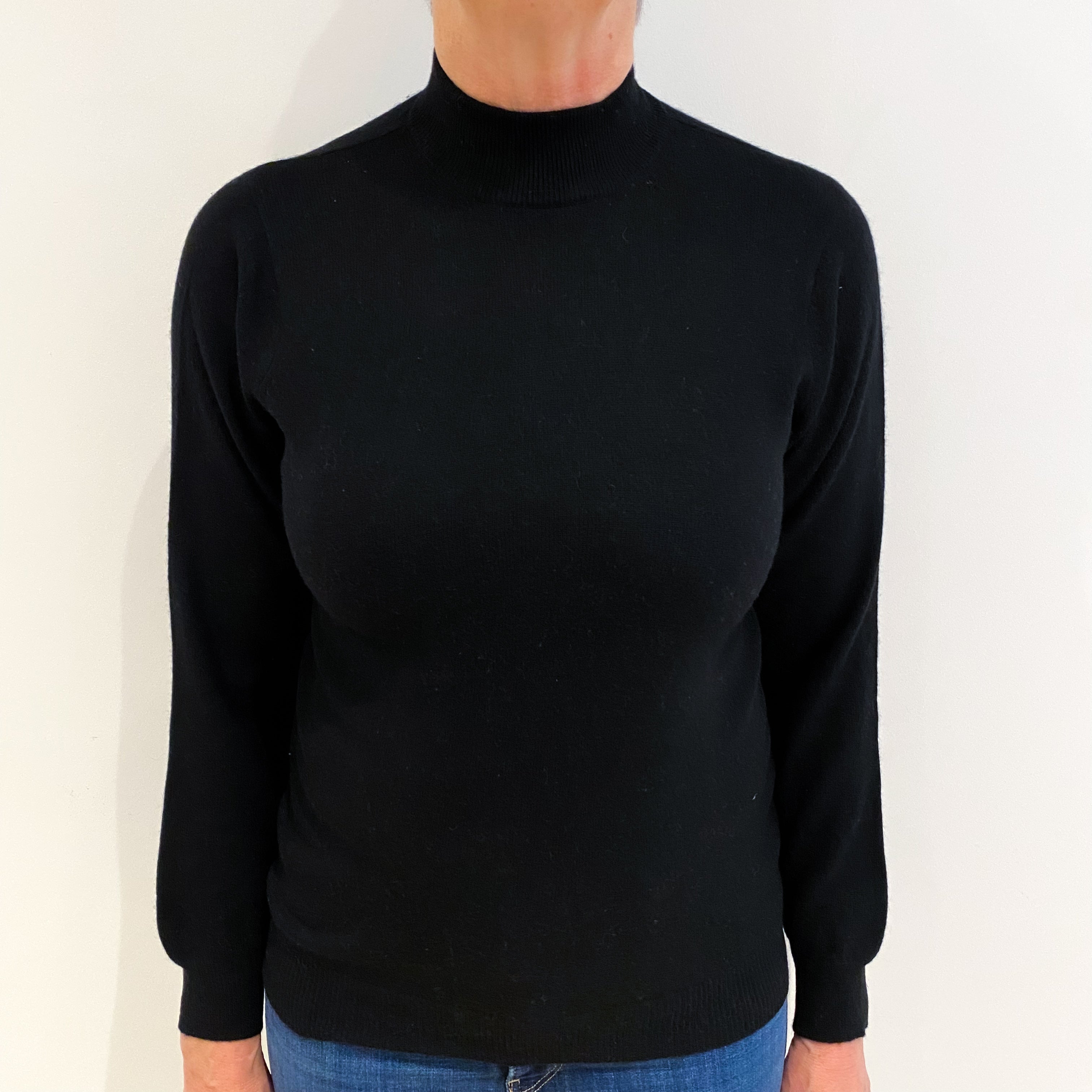 Black Cashmere Turtle Neck Jumper Medium