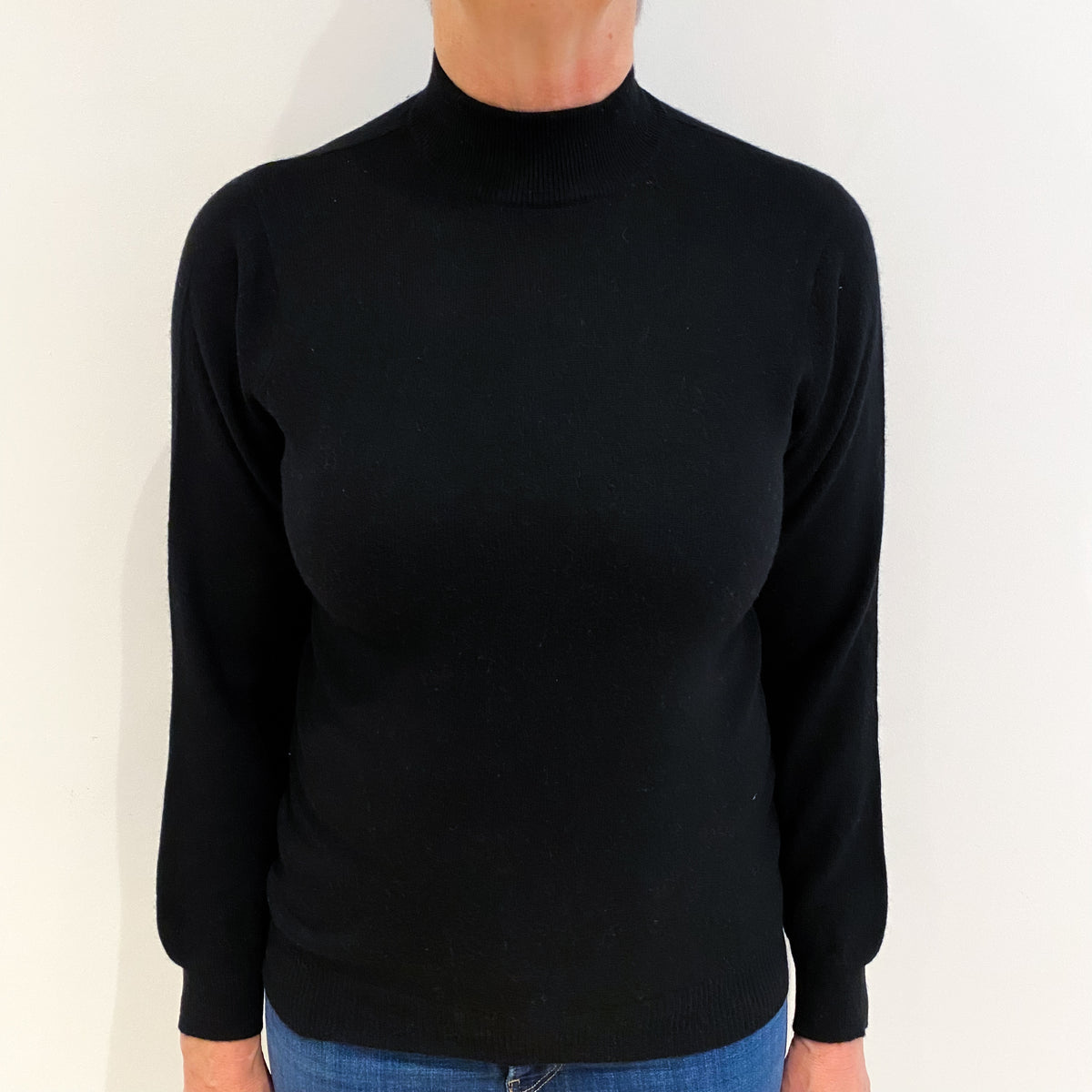 Black Cashmere Turtle Neck Jumper Medium