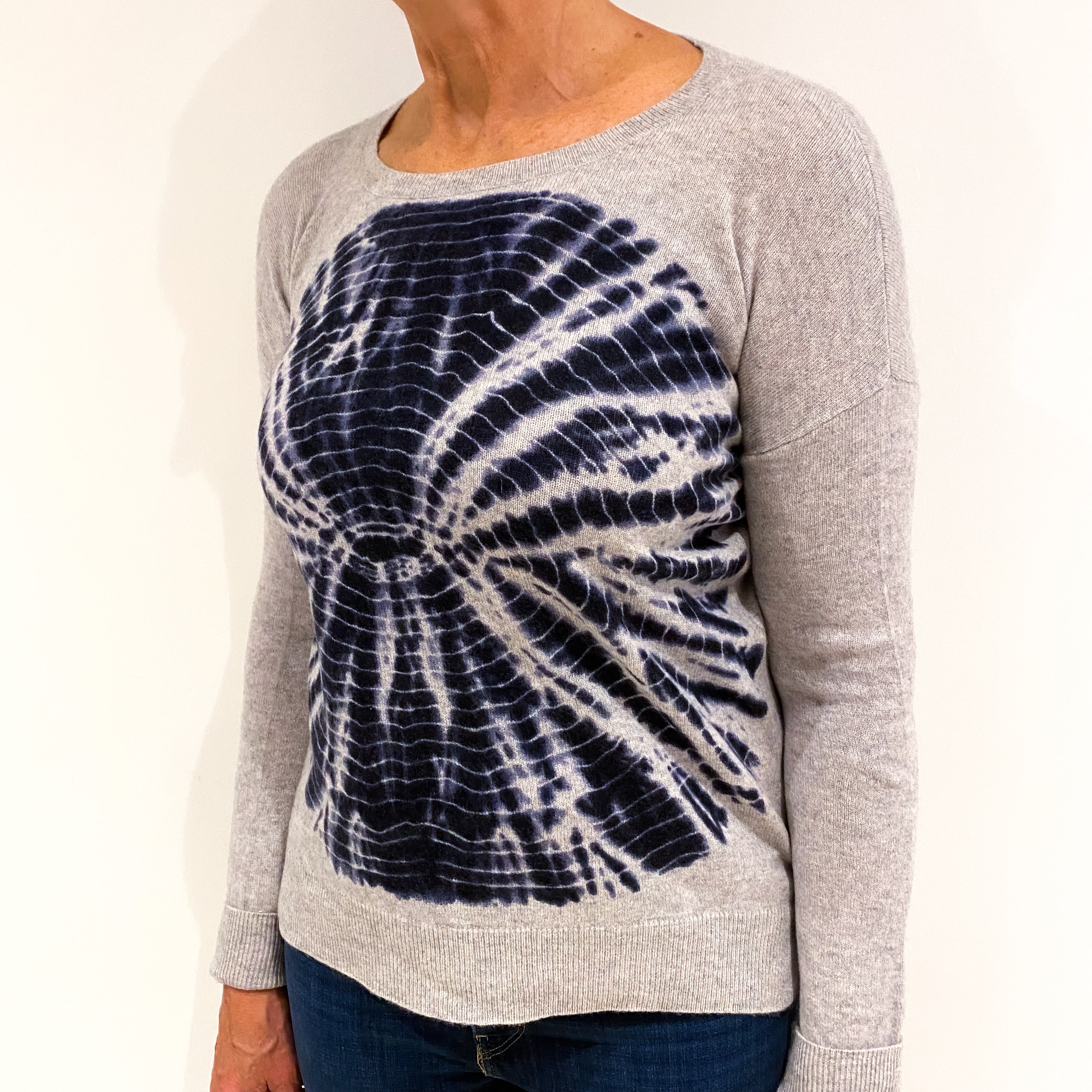 Ash Grey Cashmere Crew Neck Jumper Medium