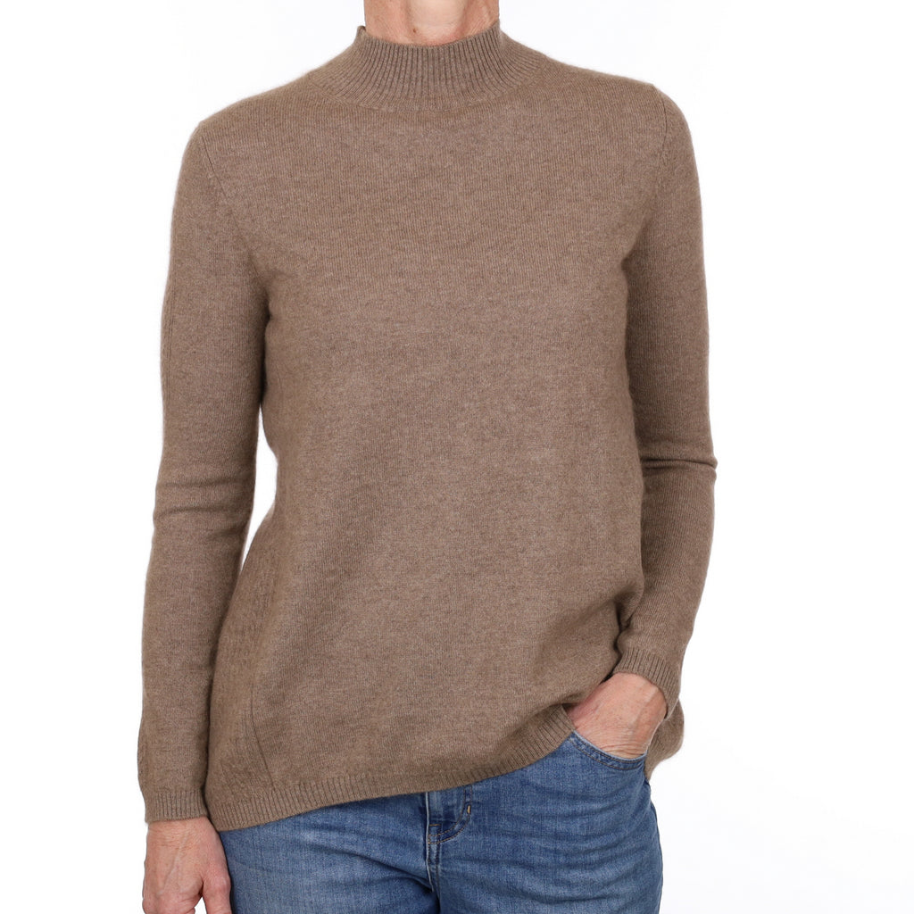 Mocha Brown Cashmere Turtle Neck Jumper Small
