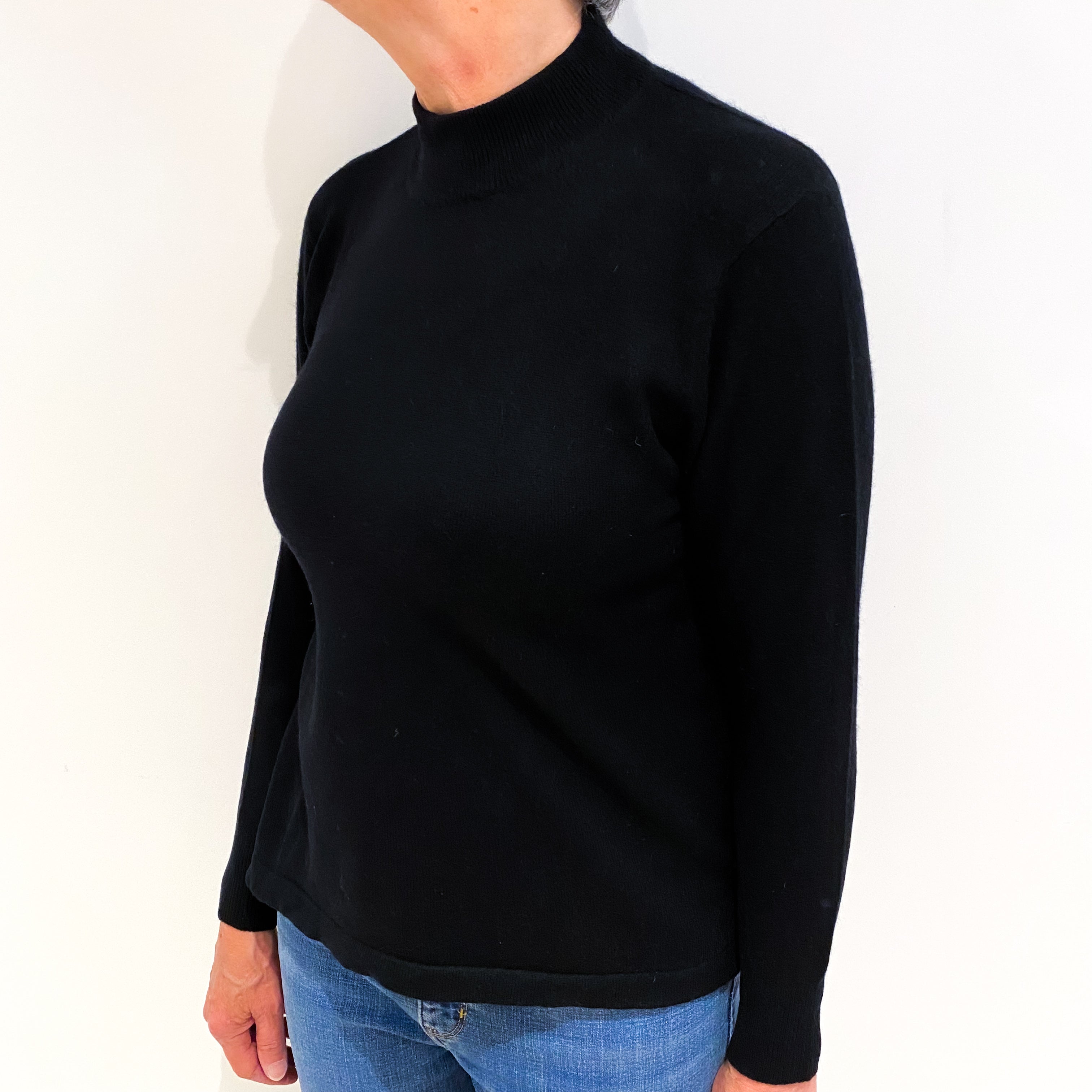 Black Cashmere Turtle Neck Jumper Medium