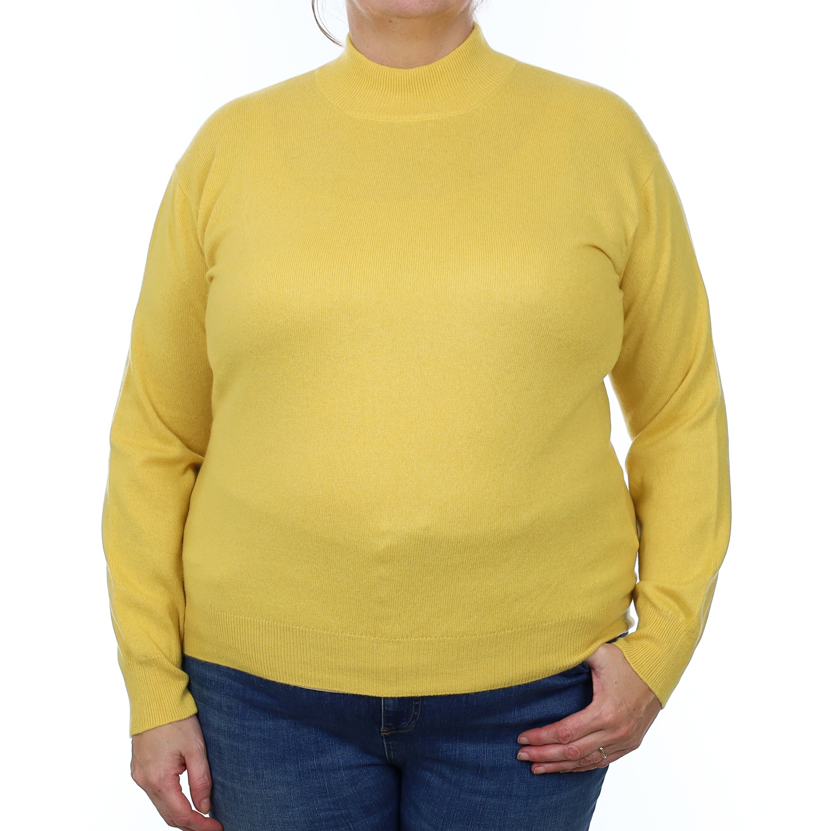 Sunflower Yellow Cashmere Turtle Neck Jumper Extra Large