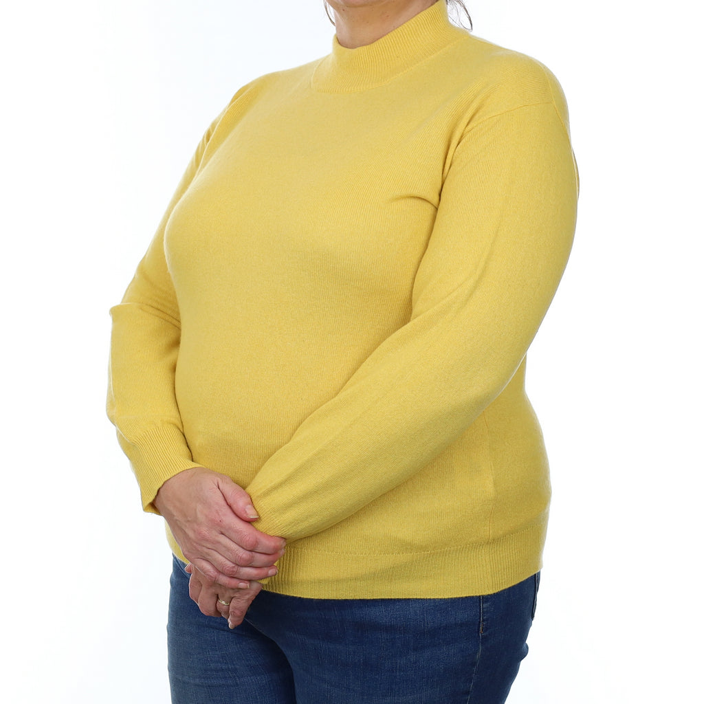 Sunflower Yellow Cashmere Turtle Neck Jumper Extra Large