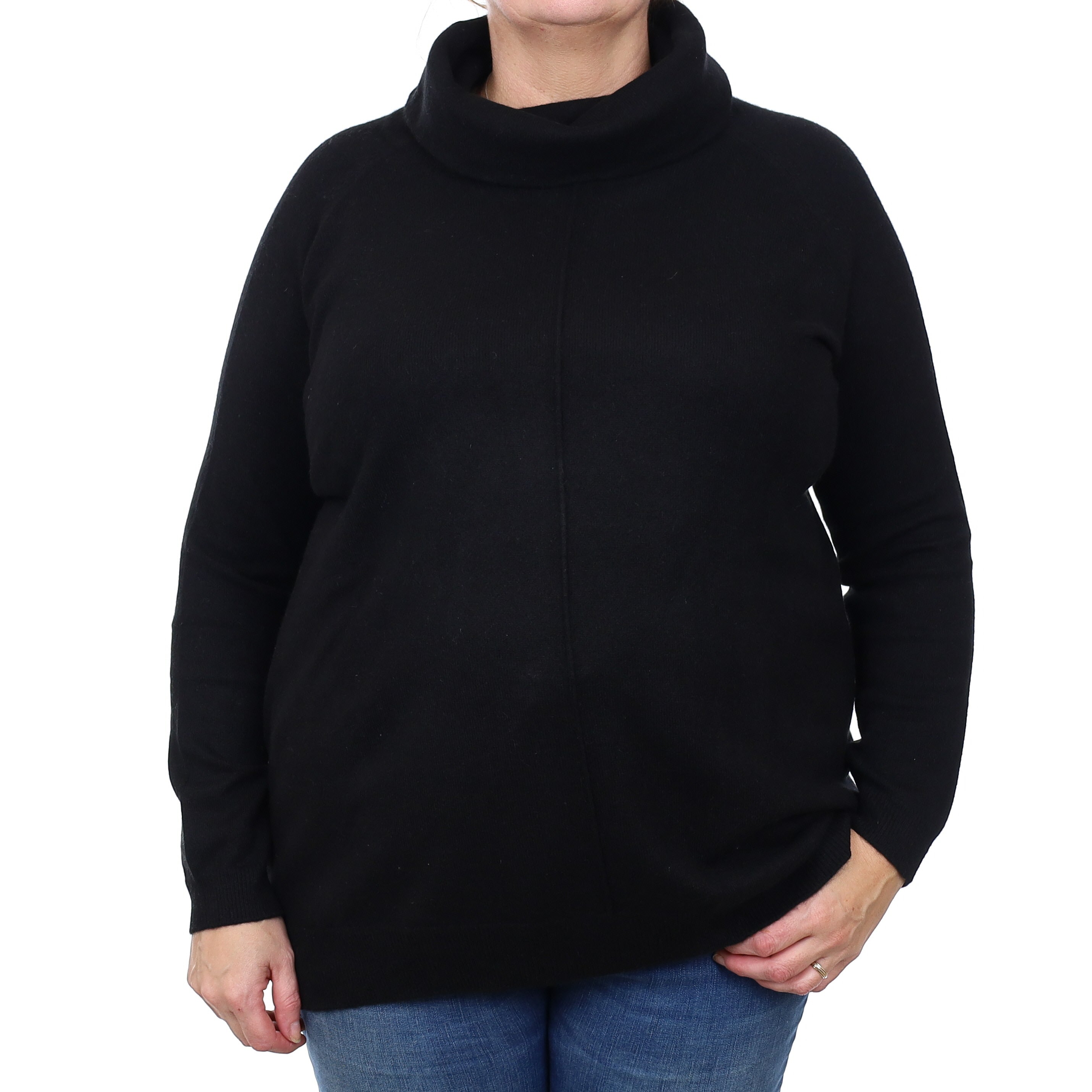 Black Cashmere Cowl Neck Jumper Extra Large