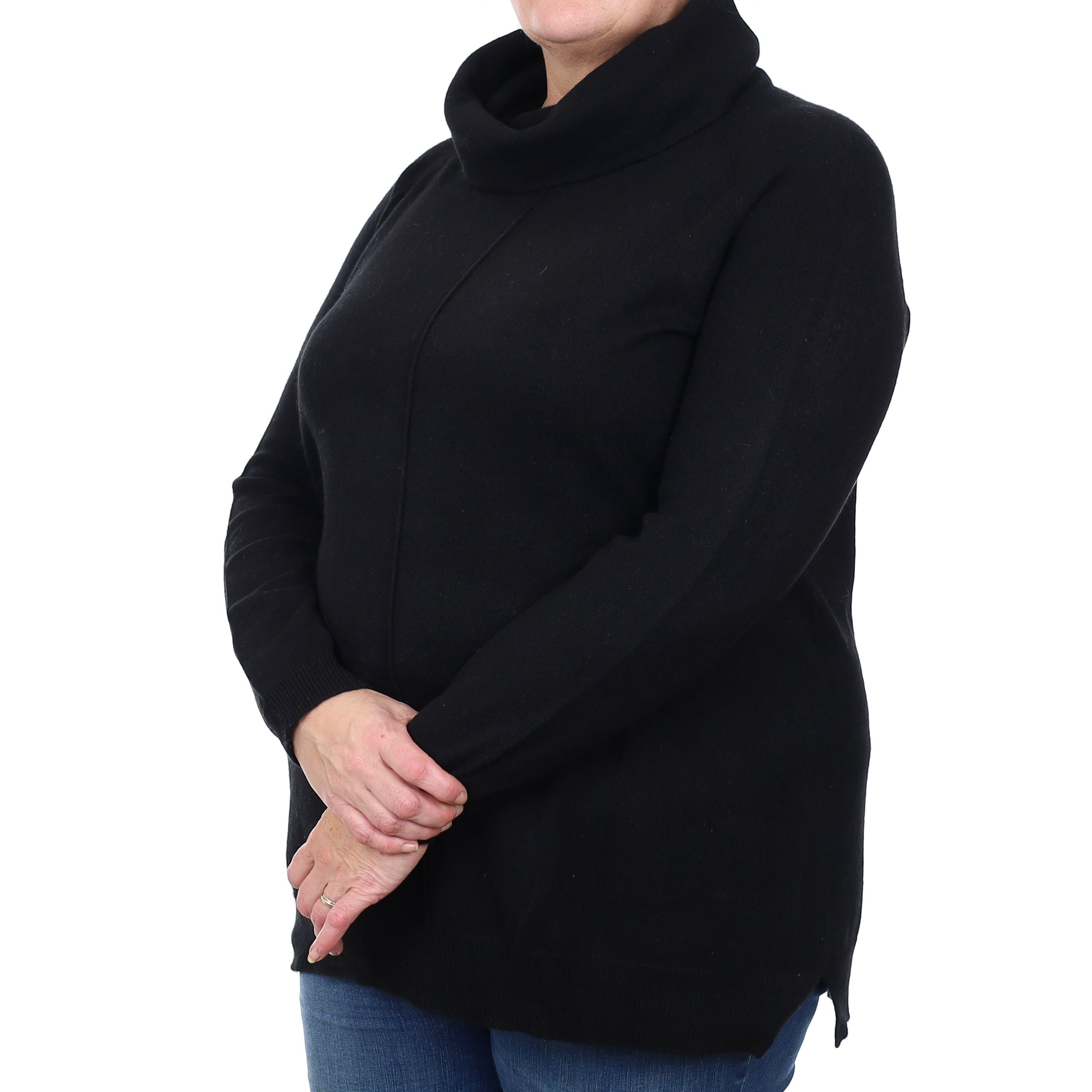 Black Cashmere Cowl Neck Jumper Extra Large
