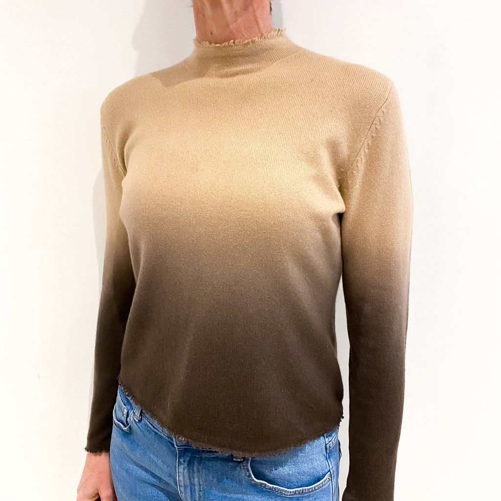 Ombré Brown Beige Cashmere Twin Set Small