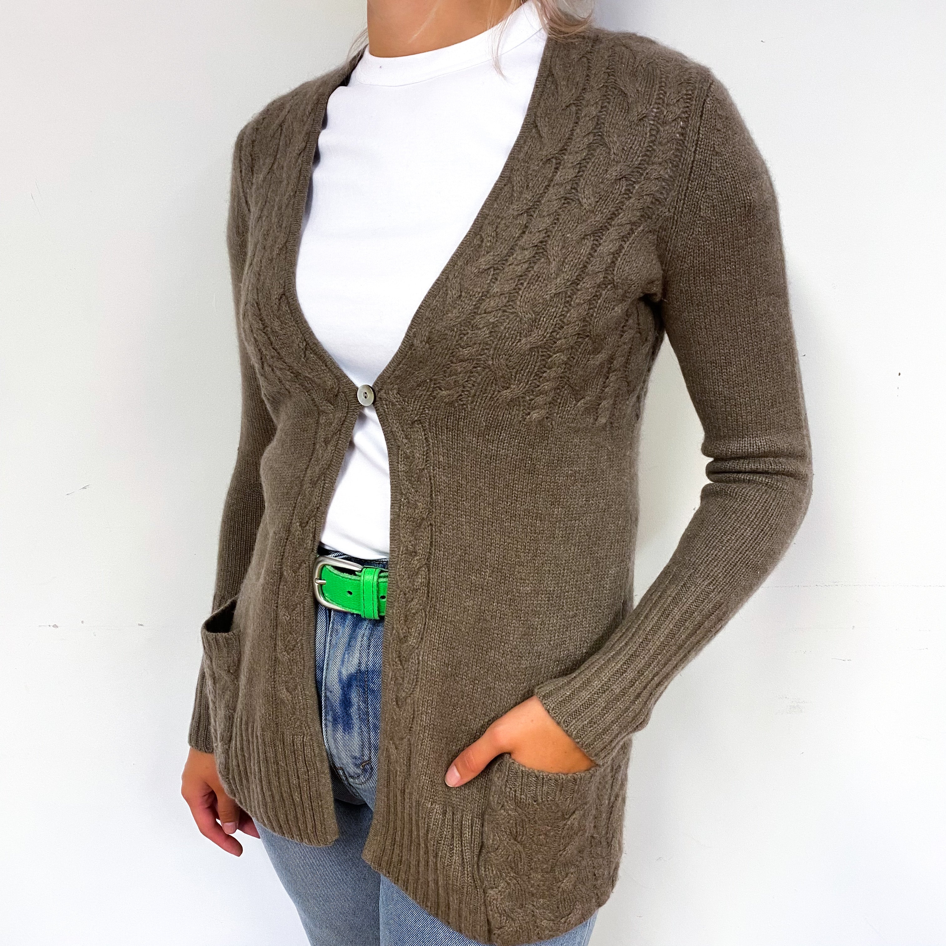 Donkey Brown Slouchy Cashmere Cardigan Small