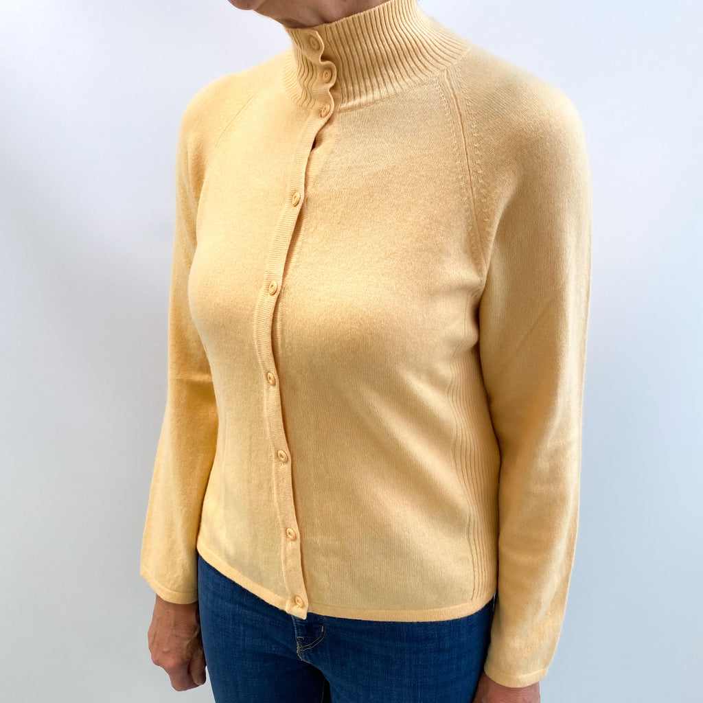 Pale Apricot Orange Cashmere Turtle Neck Jumper Medium