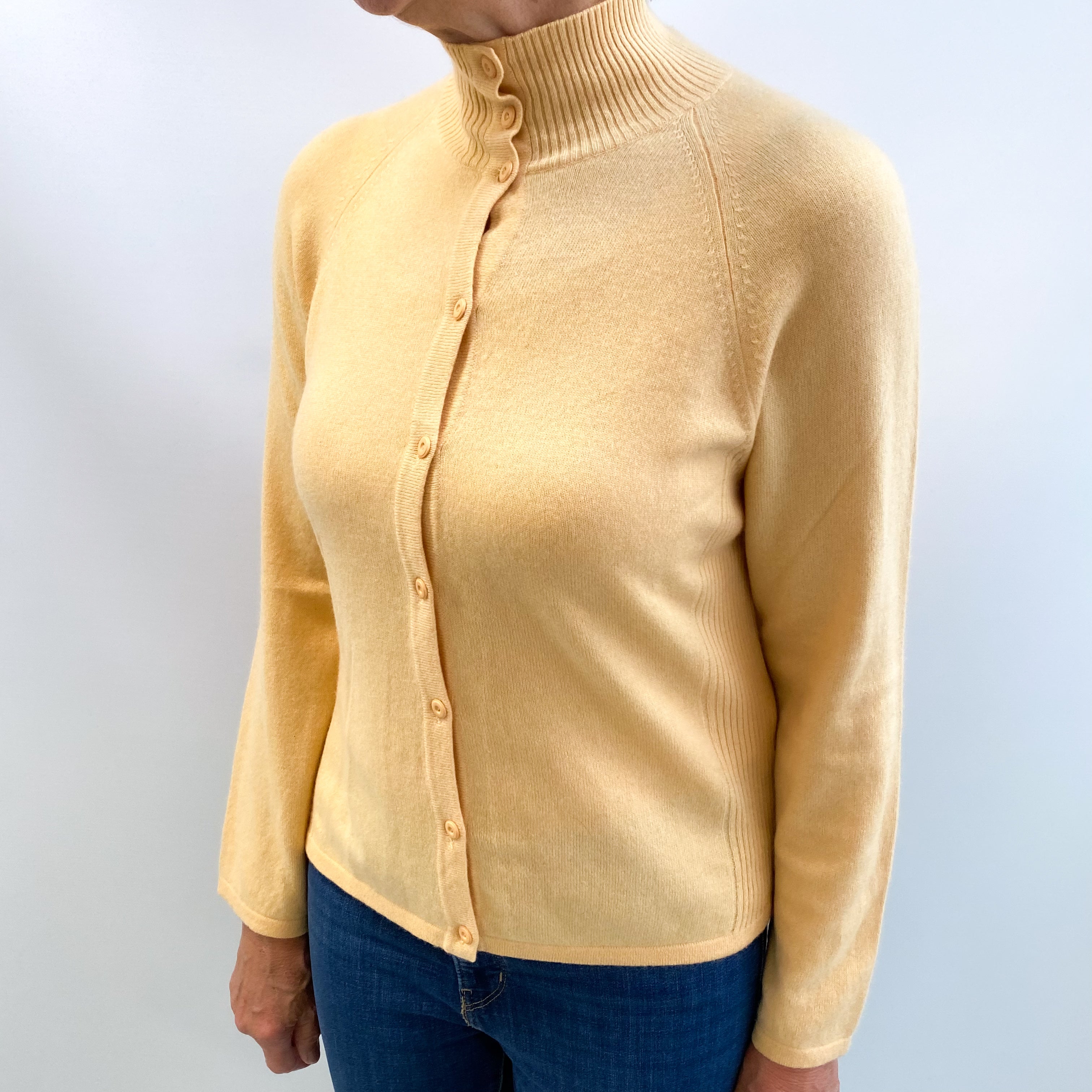 Pale Apricot Orange Cashmere Turtle Neck Jumper Medium