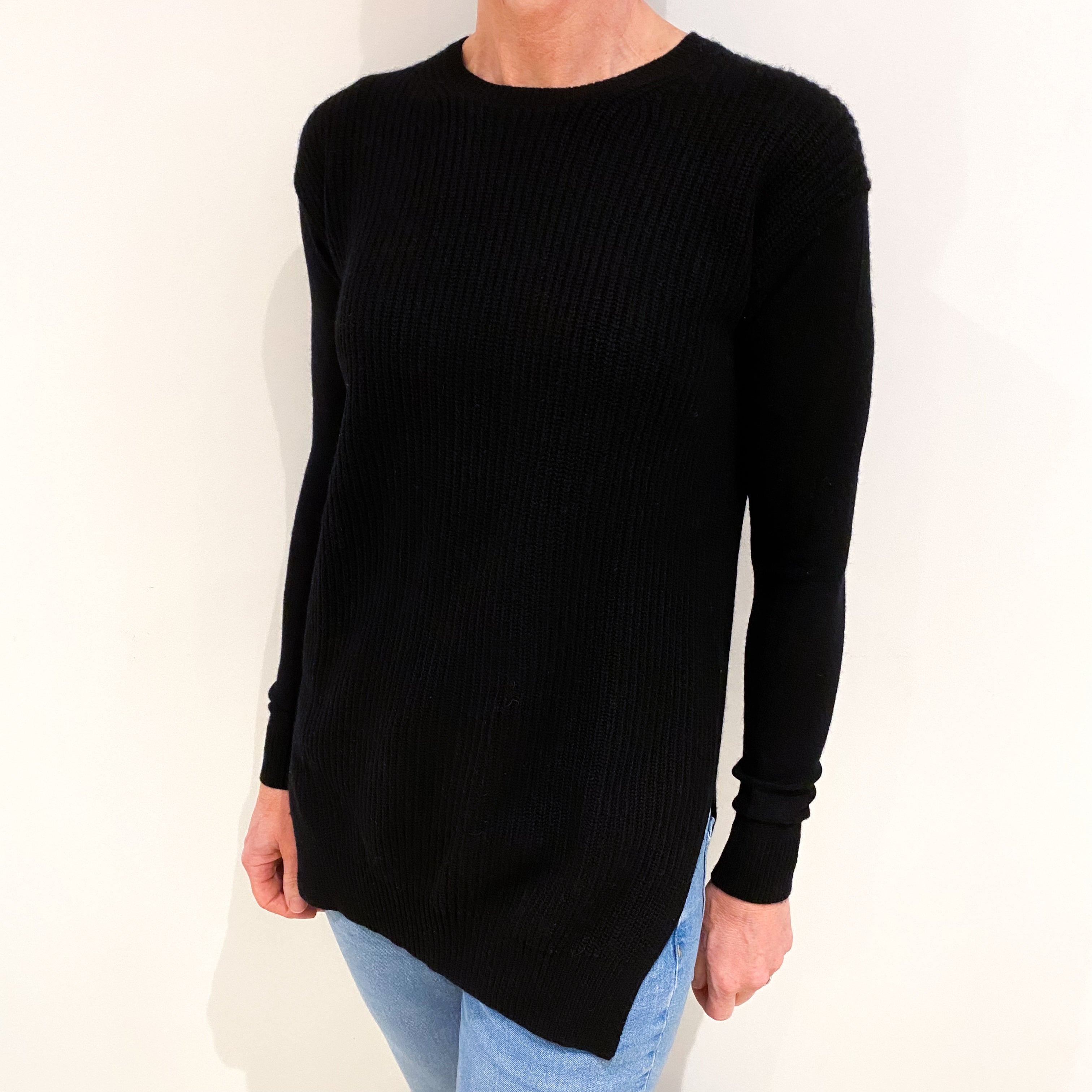 Theory Black Cashmere Crew Neck Jumper Small
