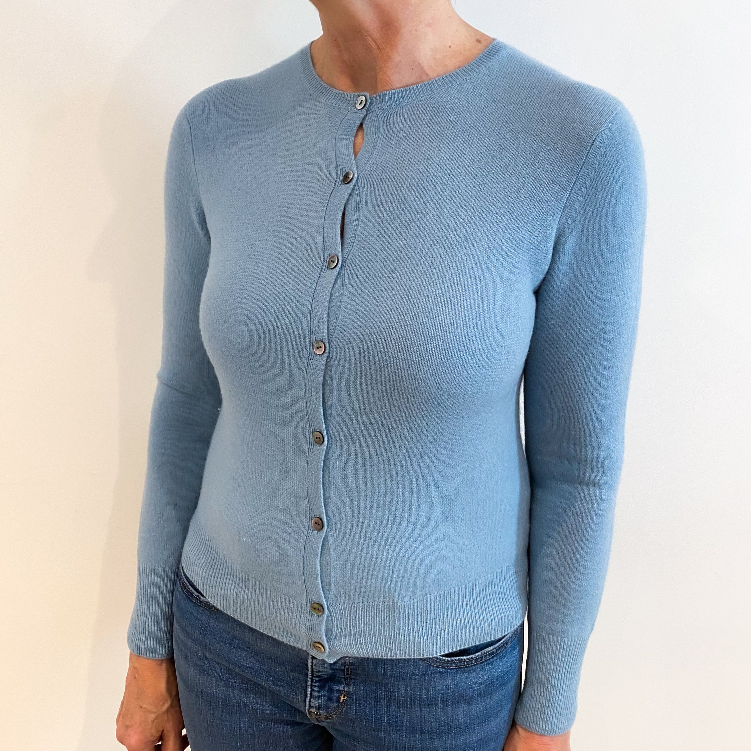 Sky Blue Cashmere Cardigan Medium