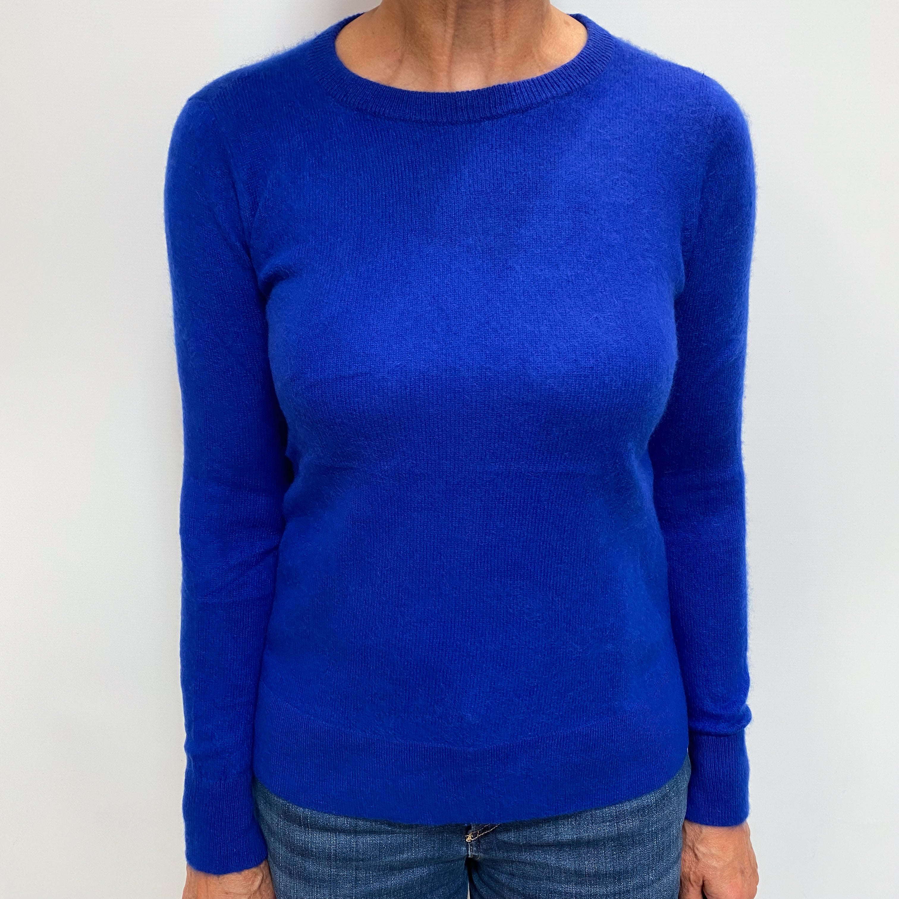 Electric Blue Cashmere Crew Neck Jumper Medium