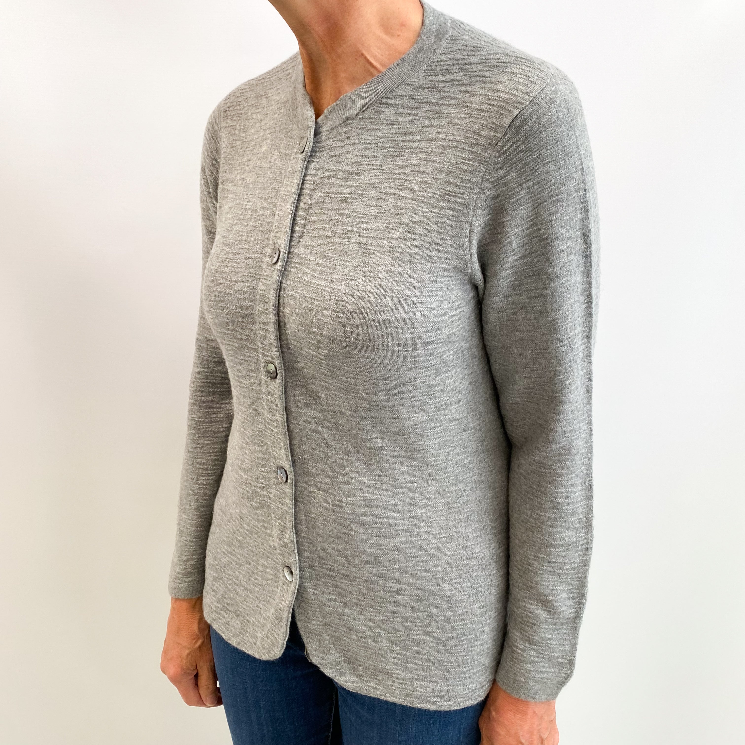 Smoke Grey Cashmere Crew Neck Jumper Medium