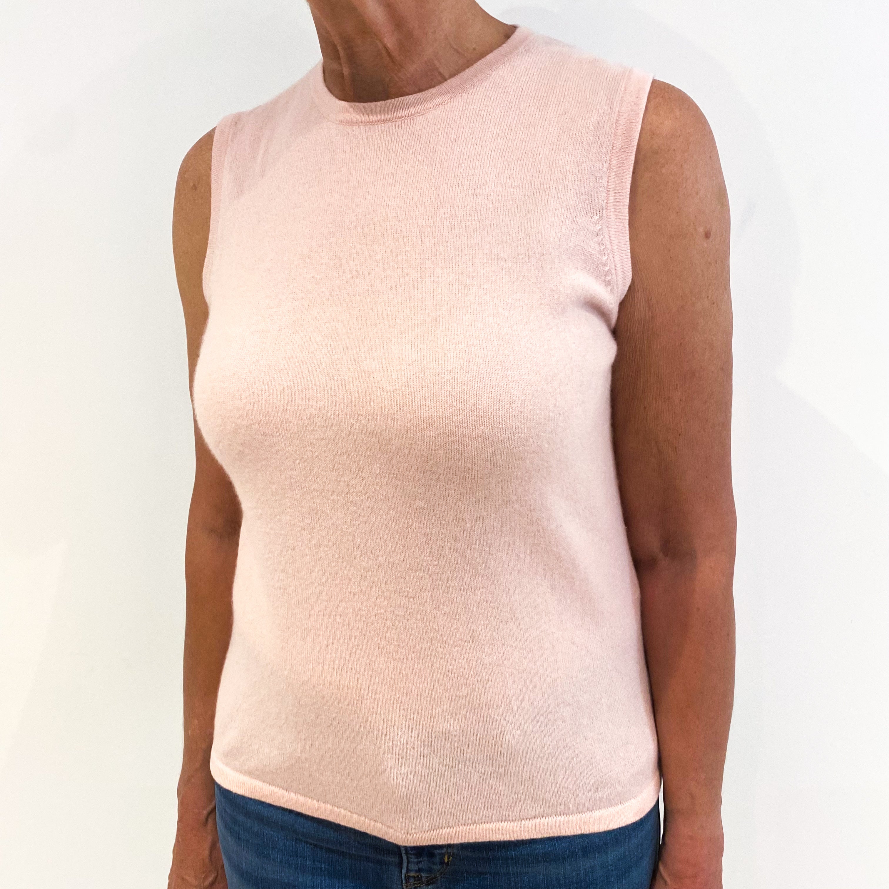 Shell Pink Cashmere Tank Top Jumper Medium