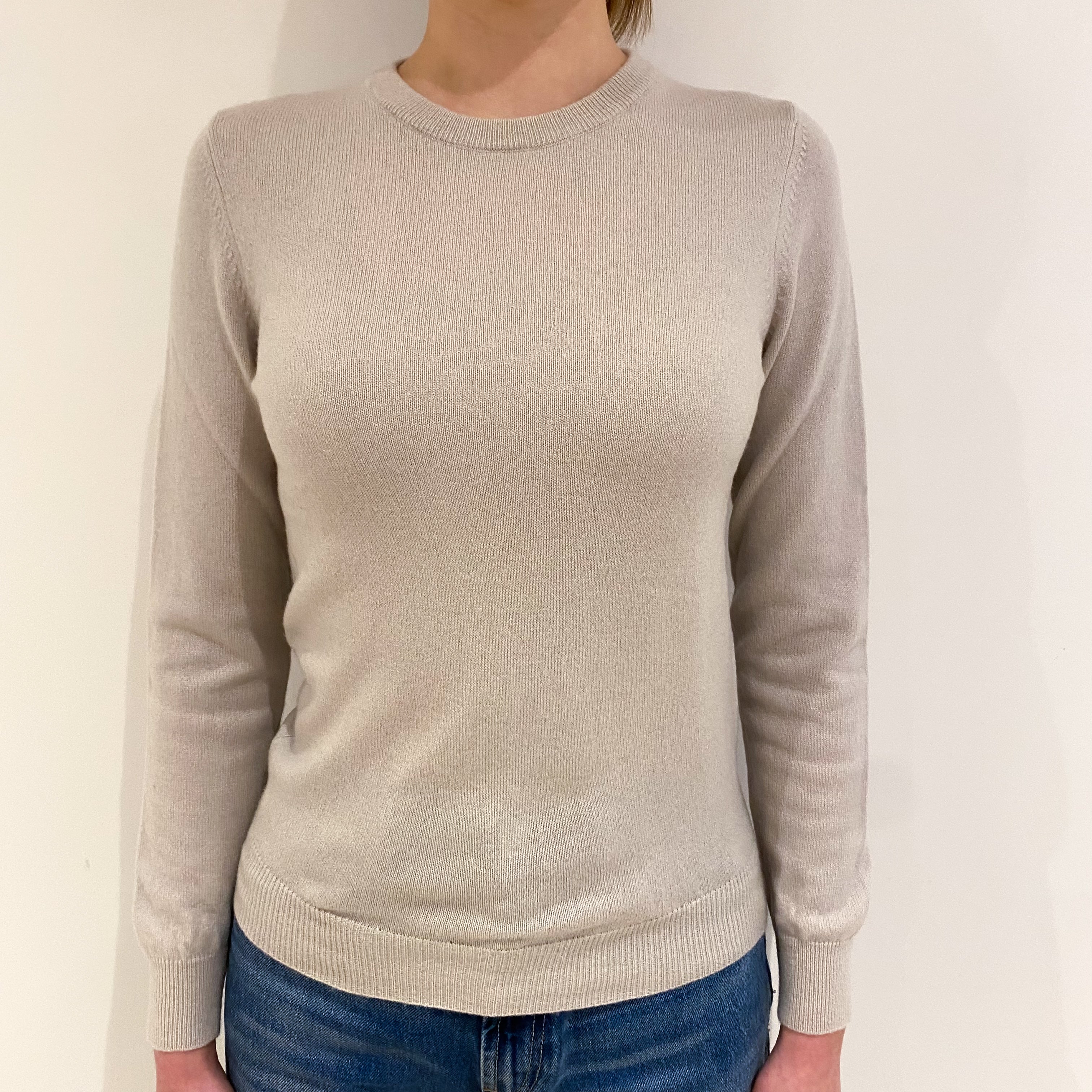Frost Grey Cashmere Crew Neck Jumper Extra Small