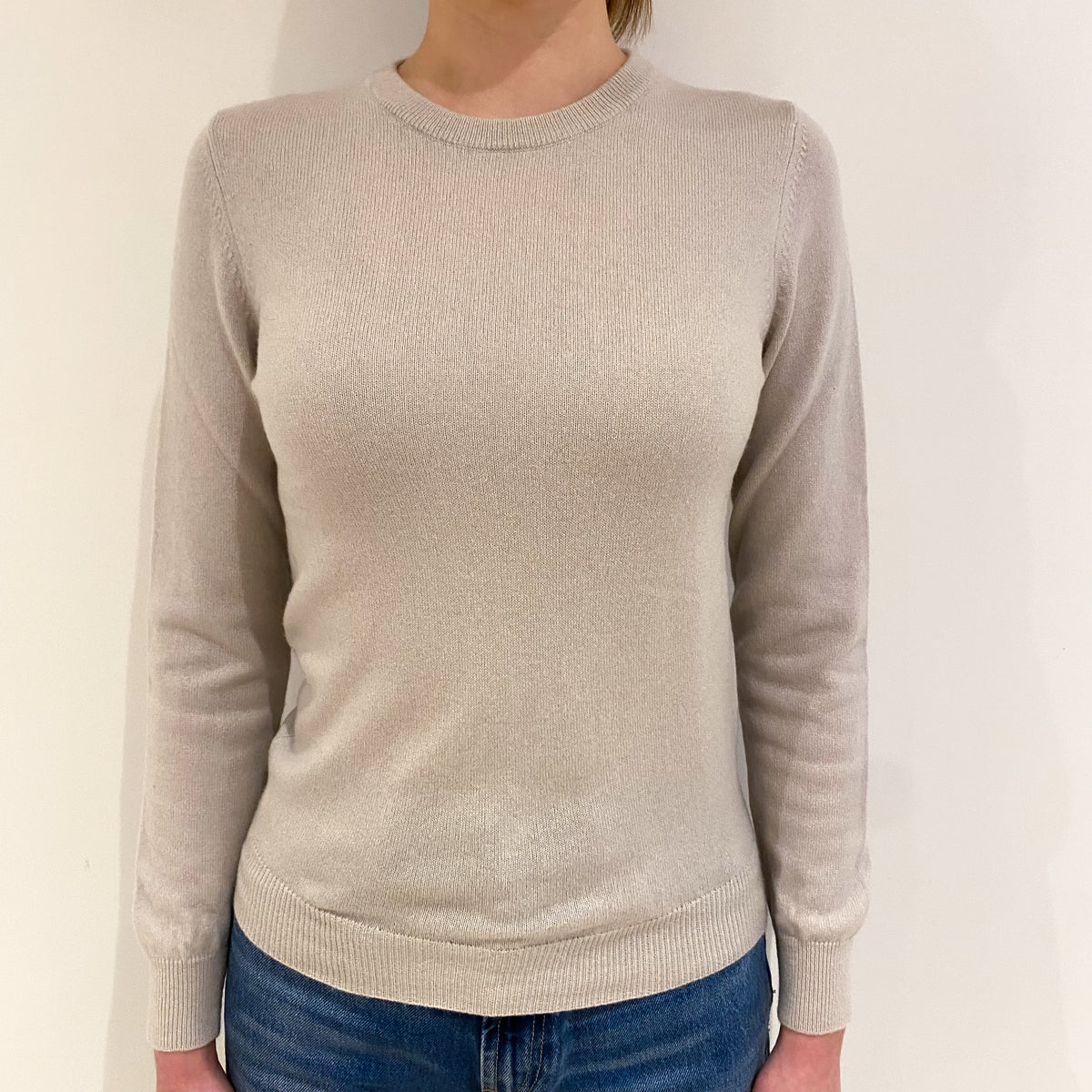 Frost Grey Cashmere Crew Neck Jumper Extra Small