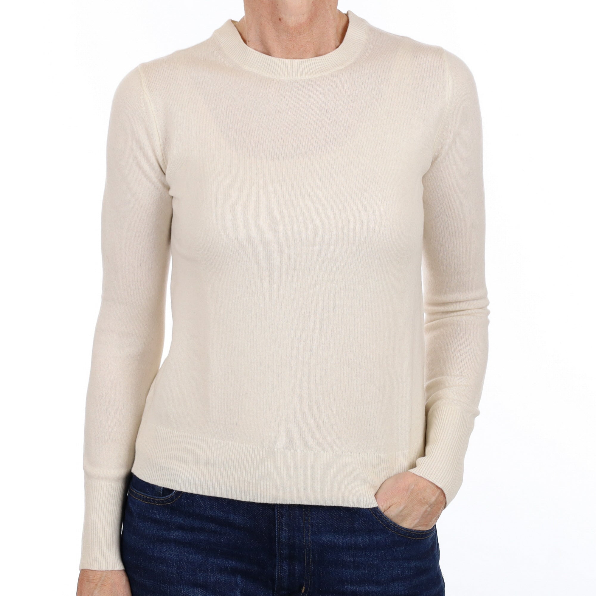 Cream Cashmere Crew Neck Jumper Small