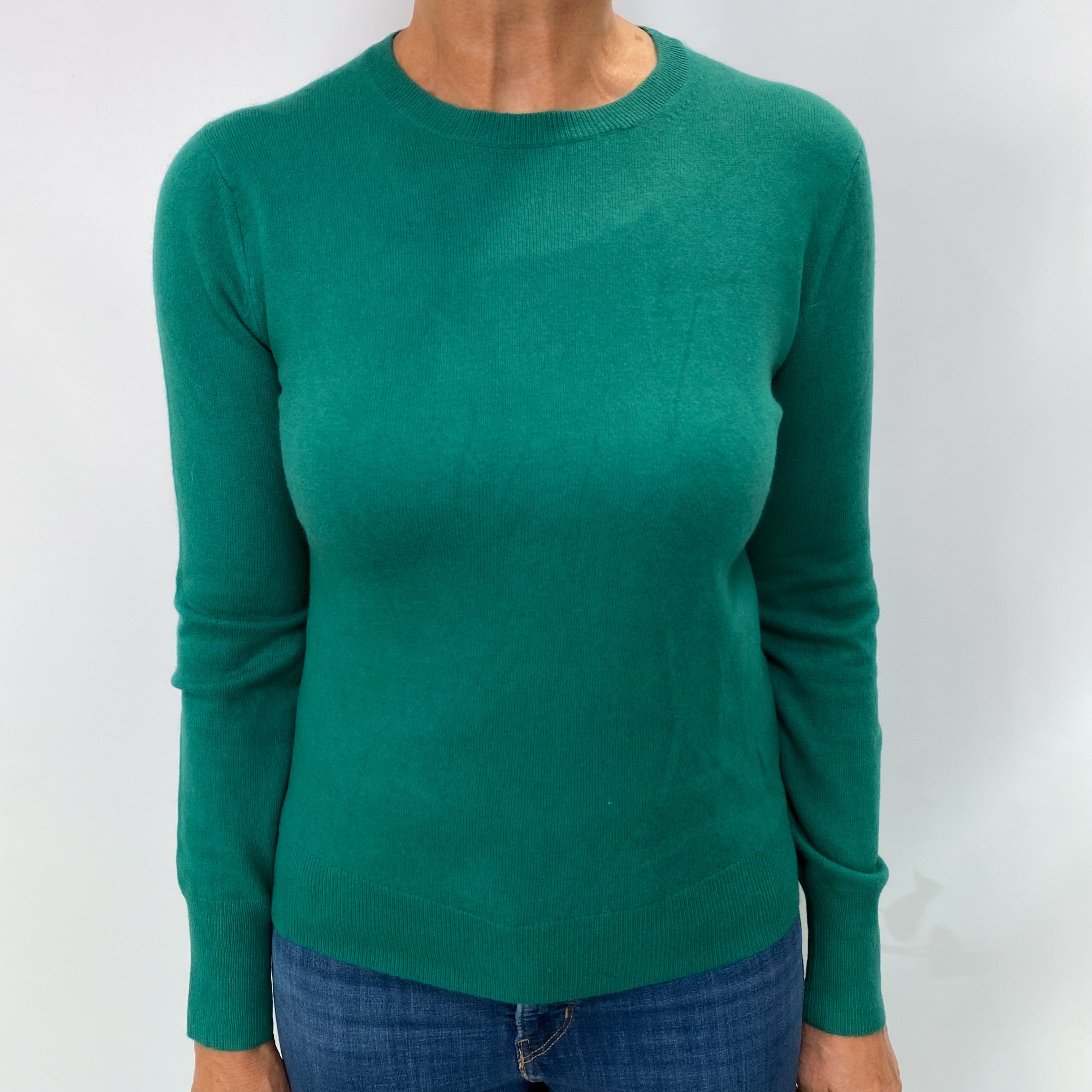 Lincoln Green Cashmere Crew Neck Jumper Medium