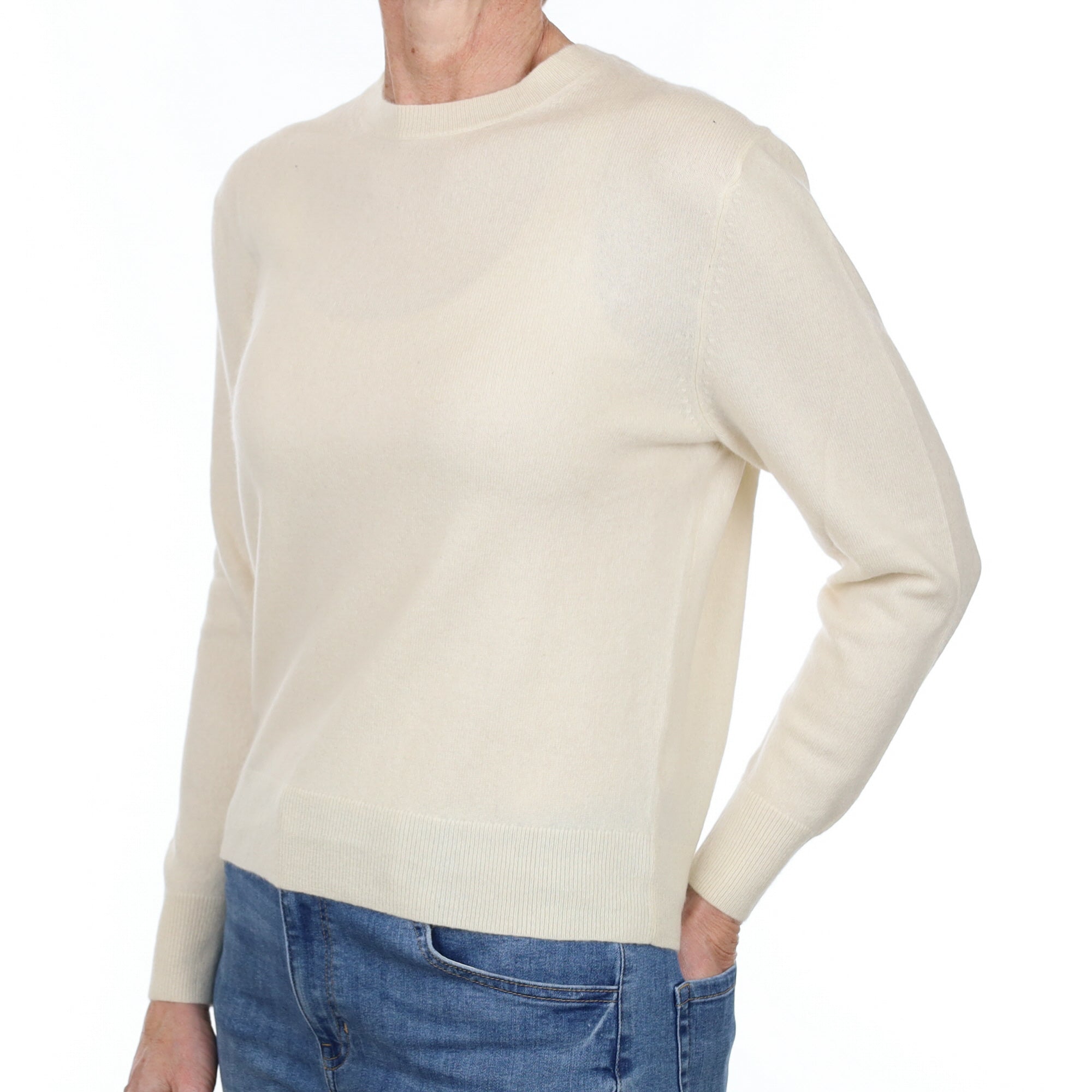 Cream Cashmere Crew Neck Jumper Small