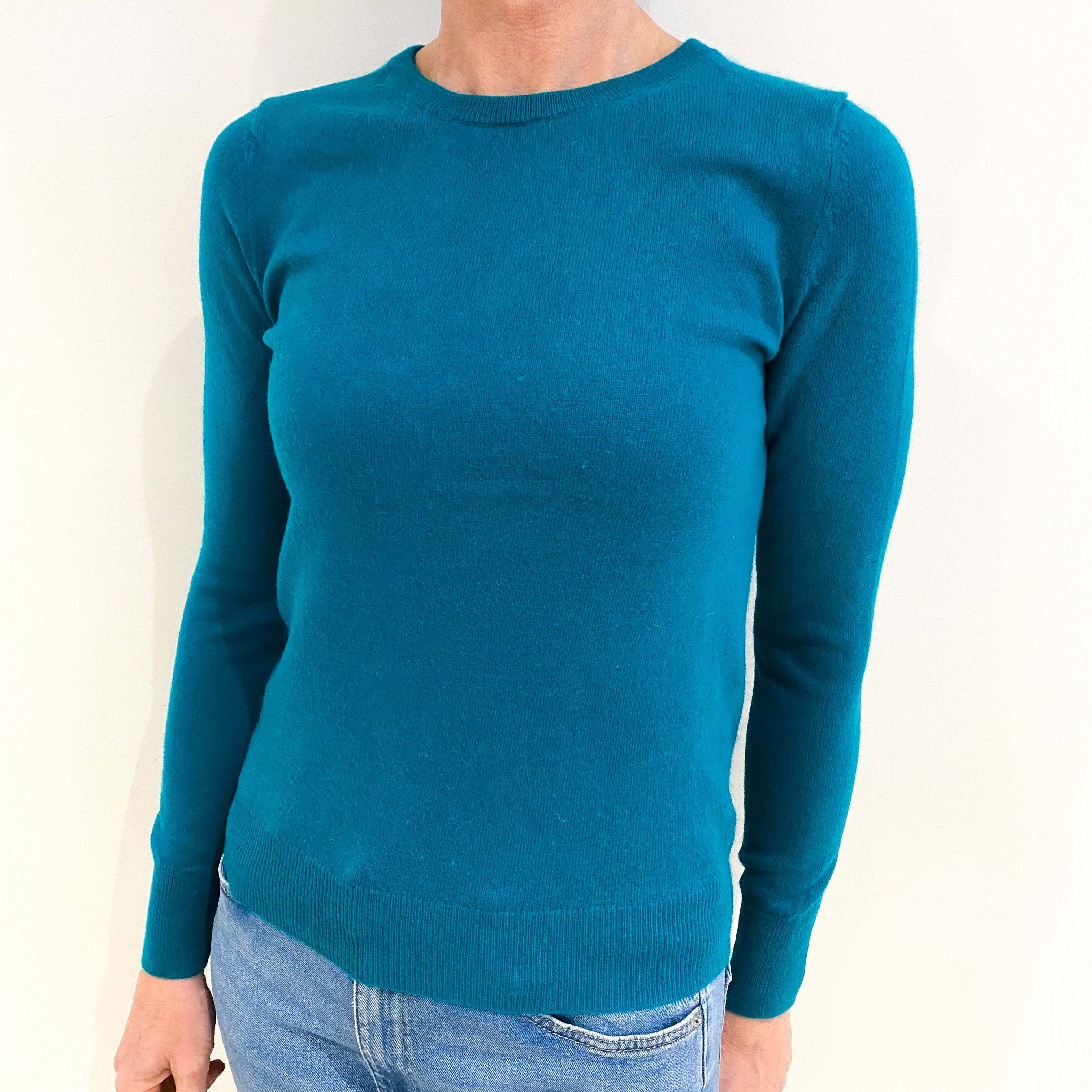 Lincoln Green Cashmere Crew Neck Jumper Small