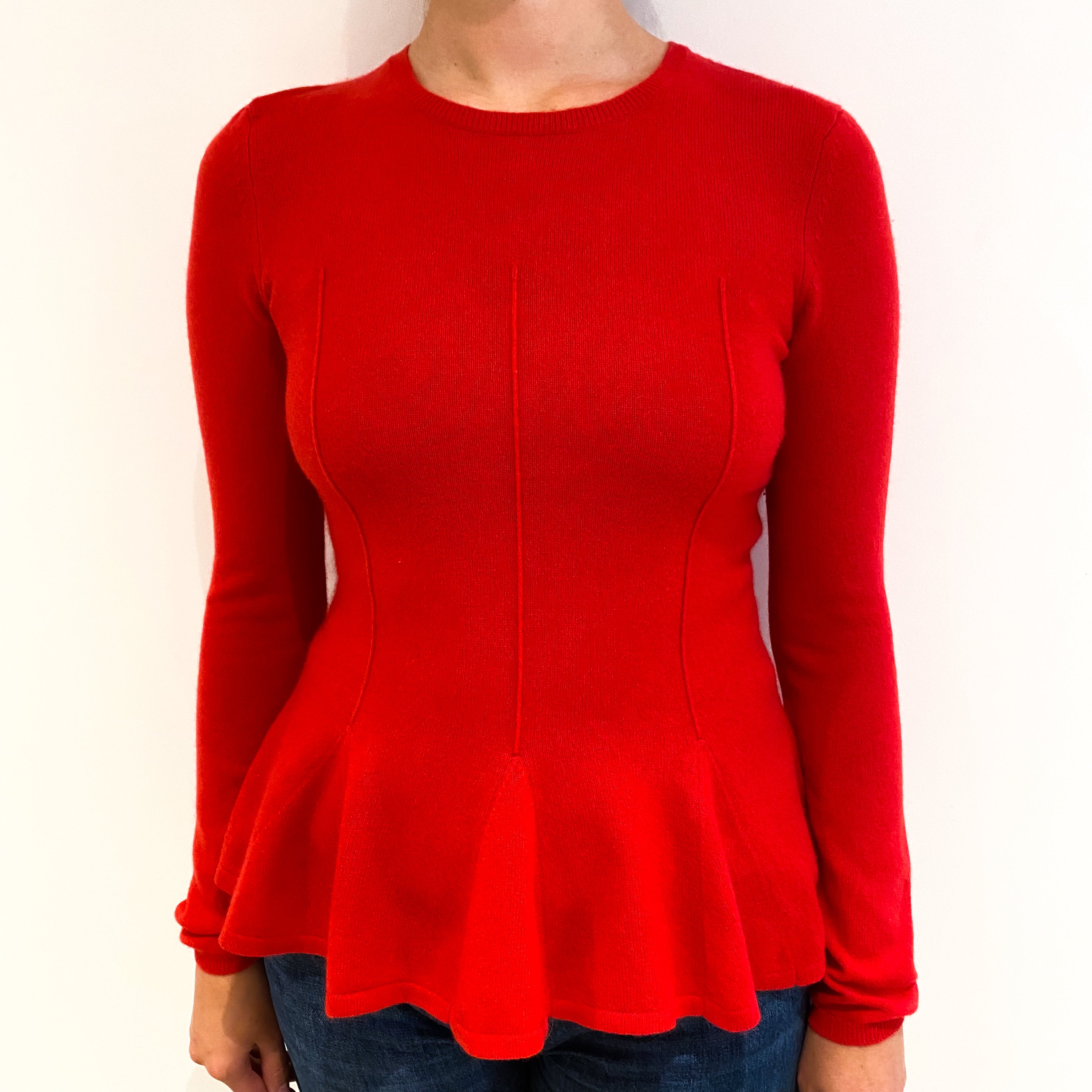 Scarlett Red Cashmere Crew Neck Jumper Small