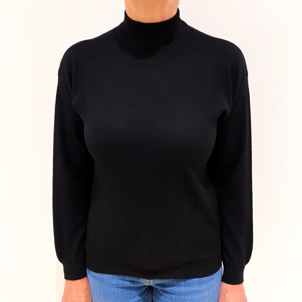 Black Cashmere Turtle Neck Jumper Medium