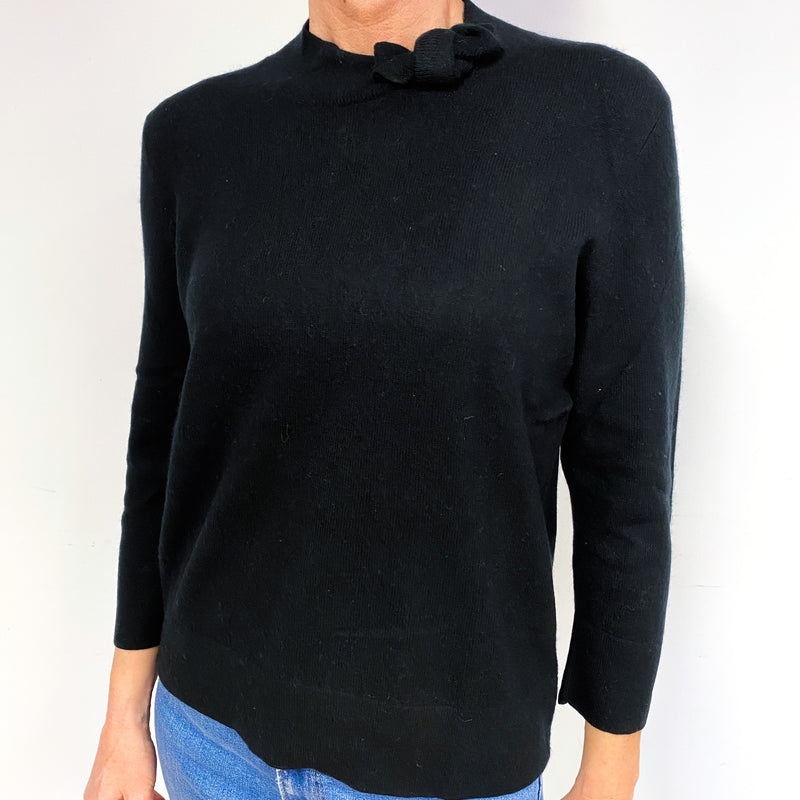 Black Cashmere Crew Neck Jumper Medium