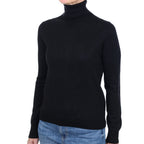 Black Cashmere Polo Neck Jumper Small