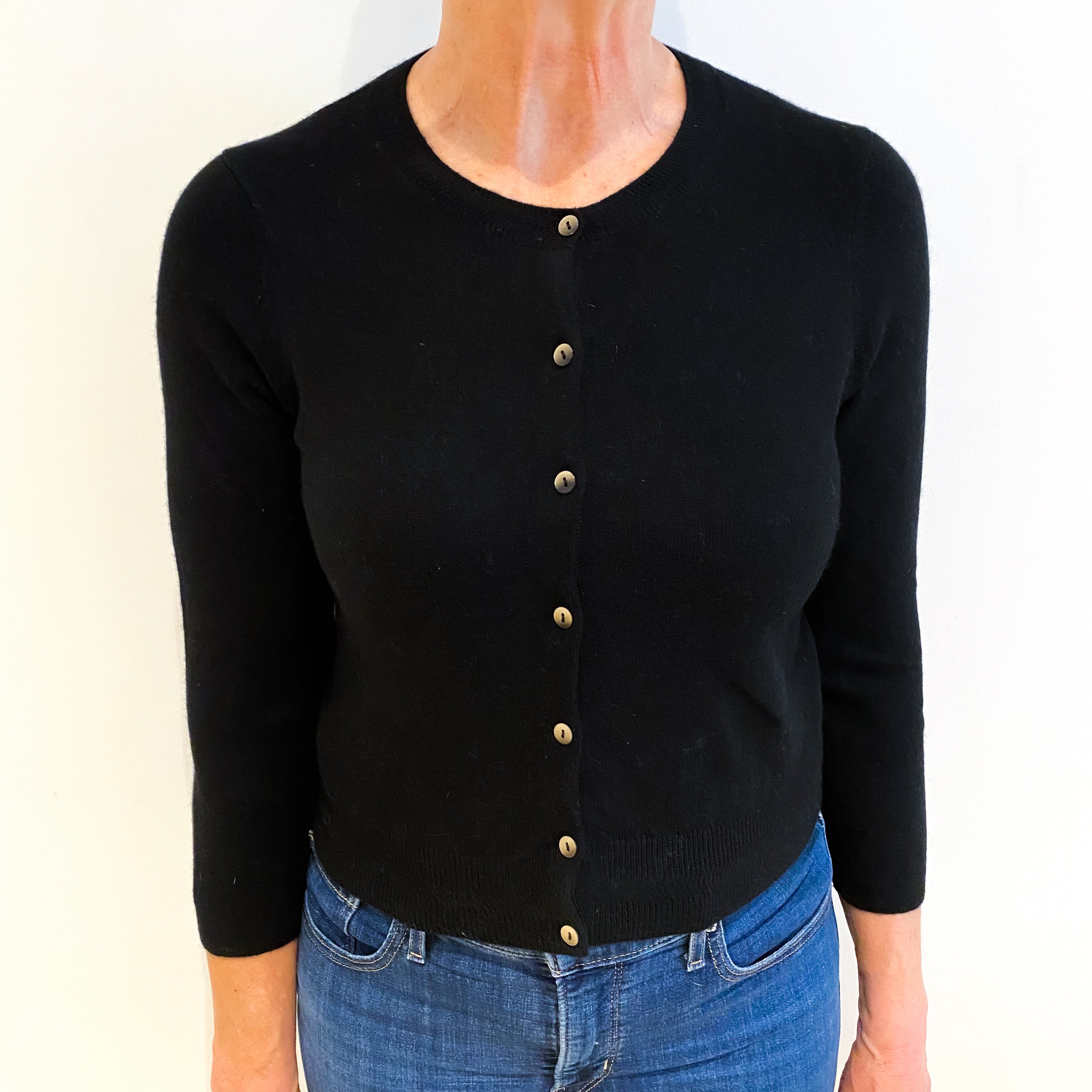 Boden Black Cashmere Cardigan Medium