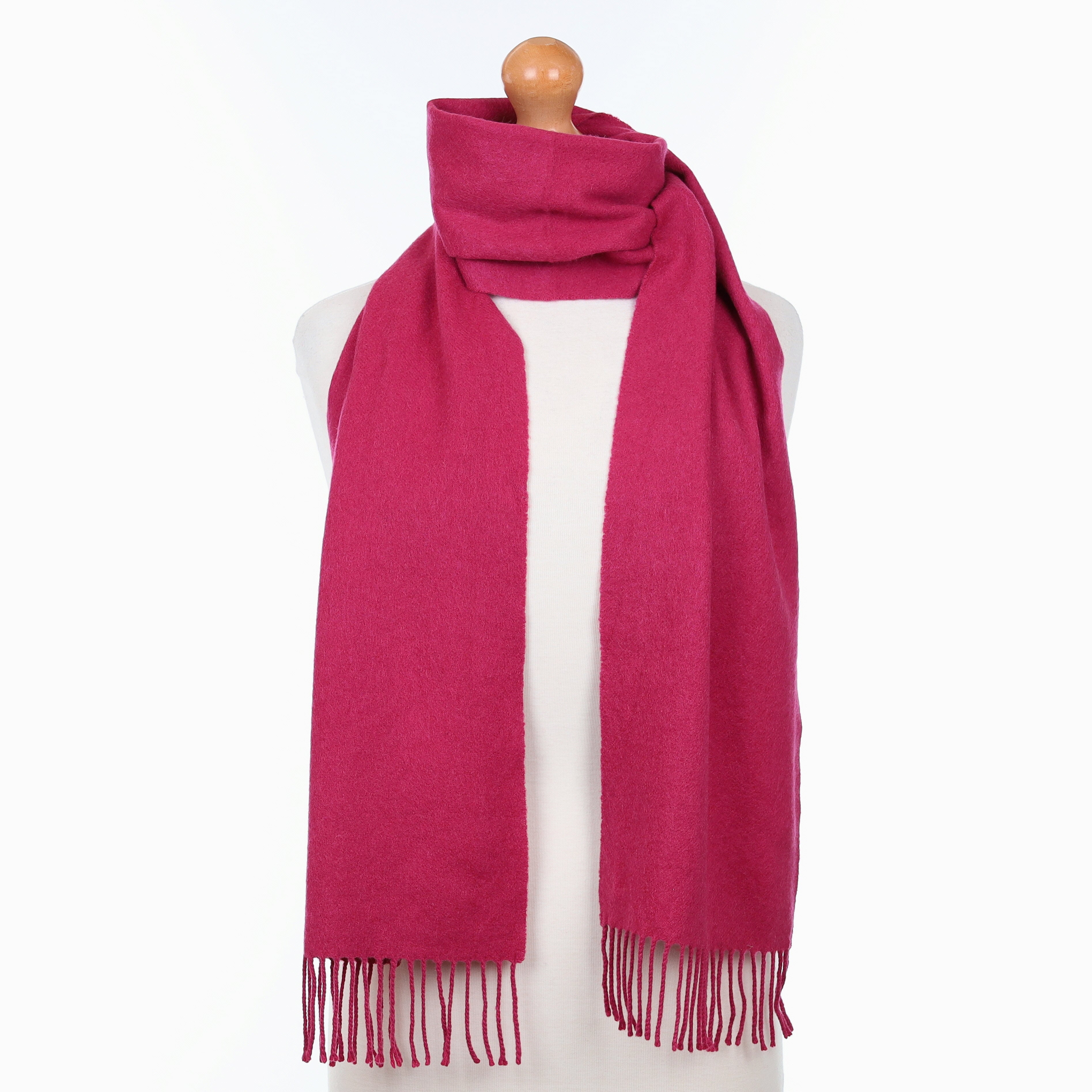 Scottish Johnston's Cherry Pink Cashmere Woven Scarf