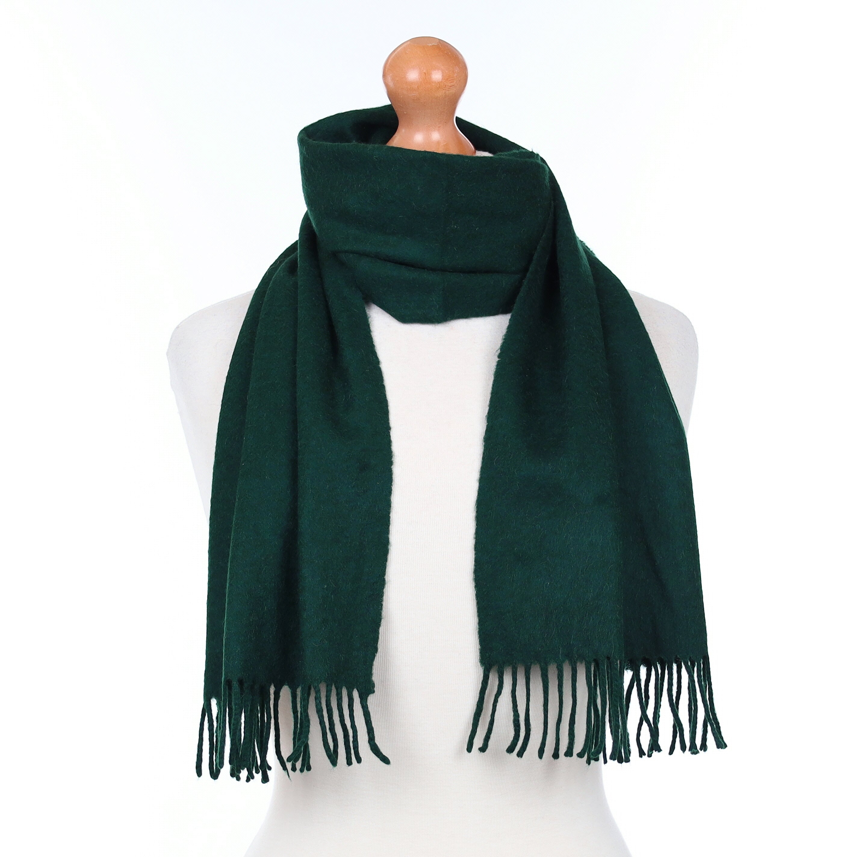 Scottish Bottle Green Cashmere Woven Scarf