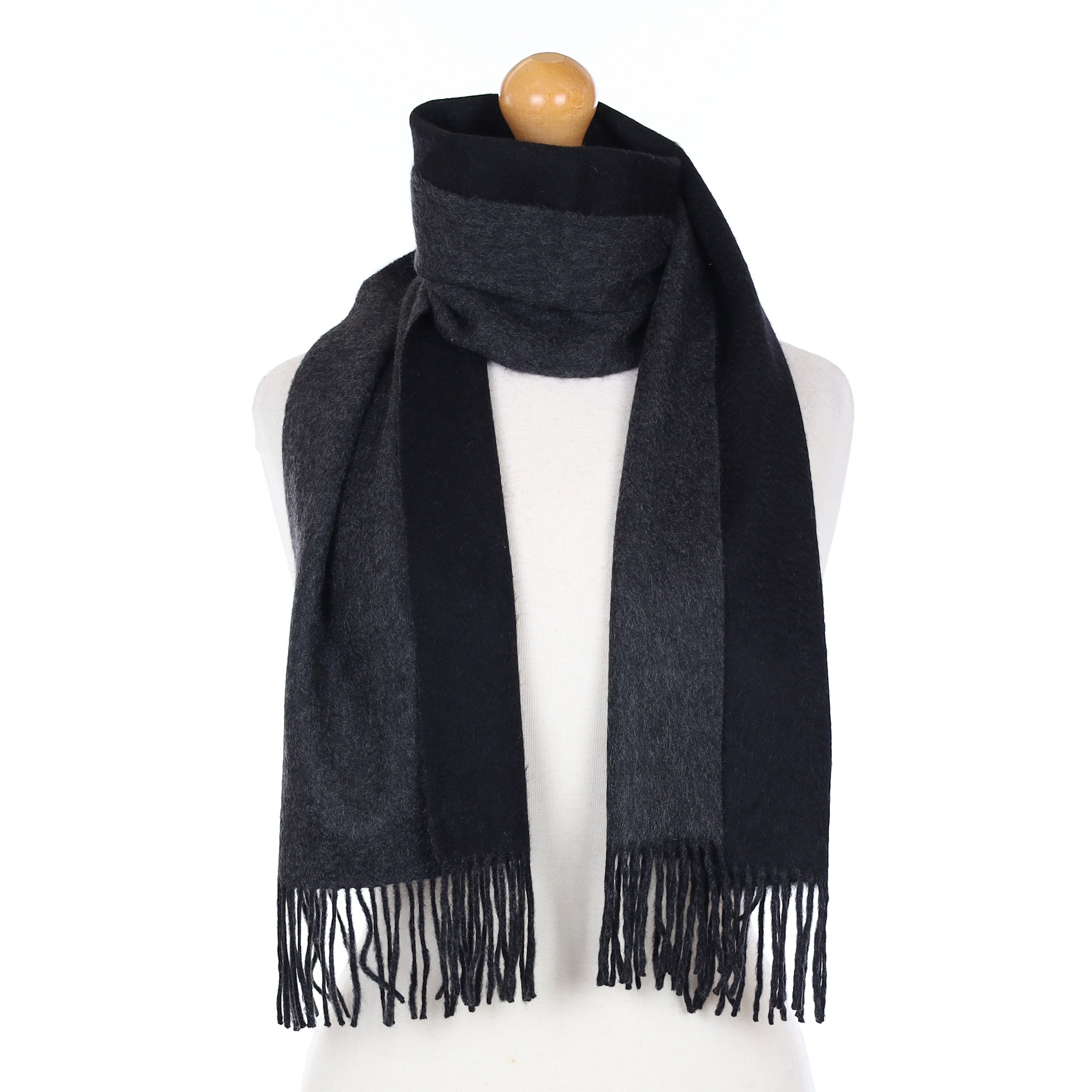 Grey Two Toned Cashmere Woven Scarf
