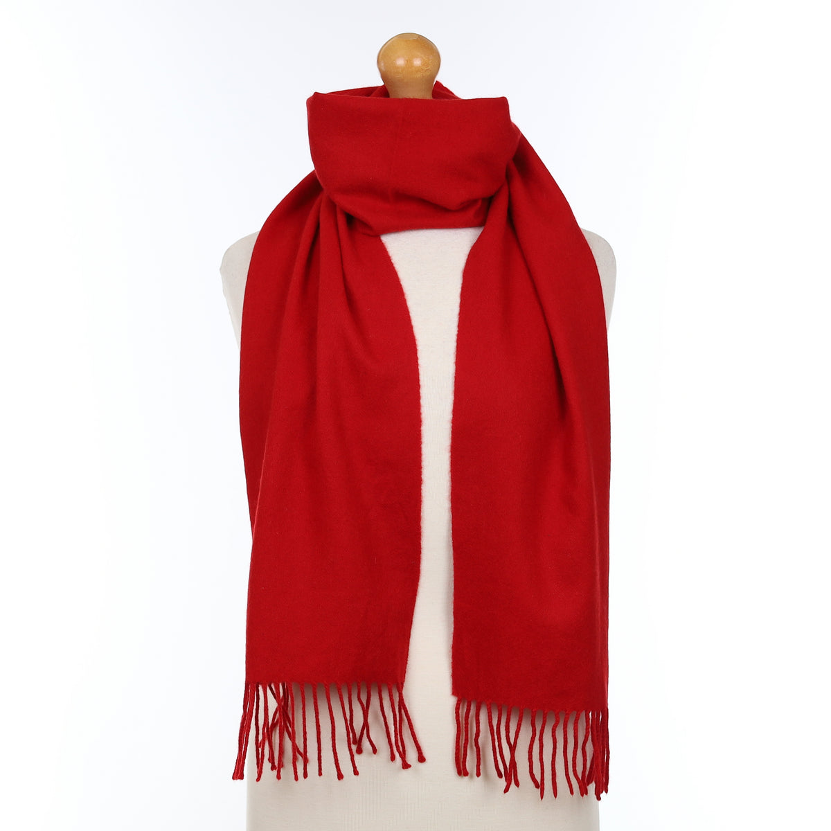 Crimson Red Cashmere Woven Scarf