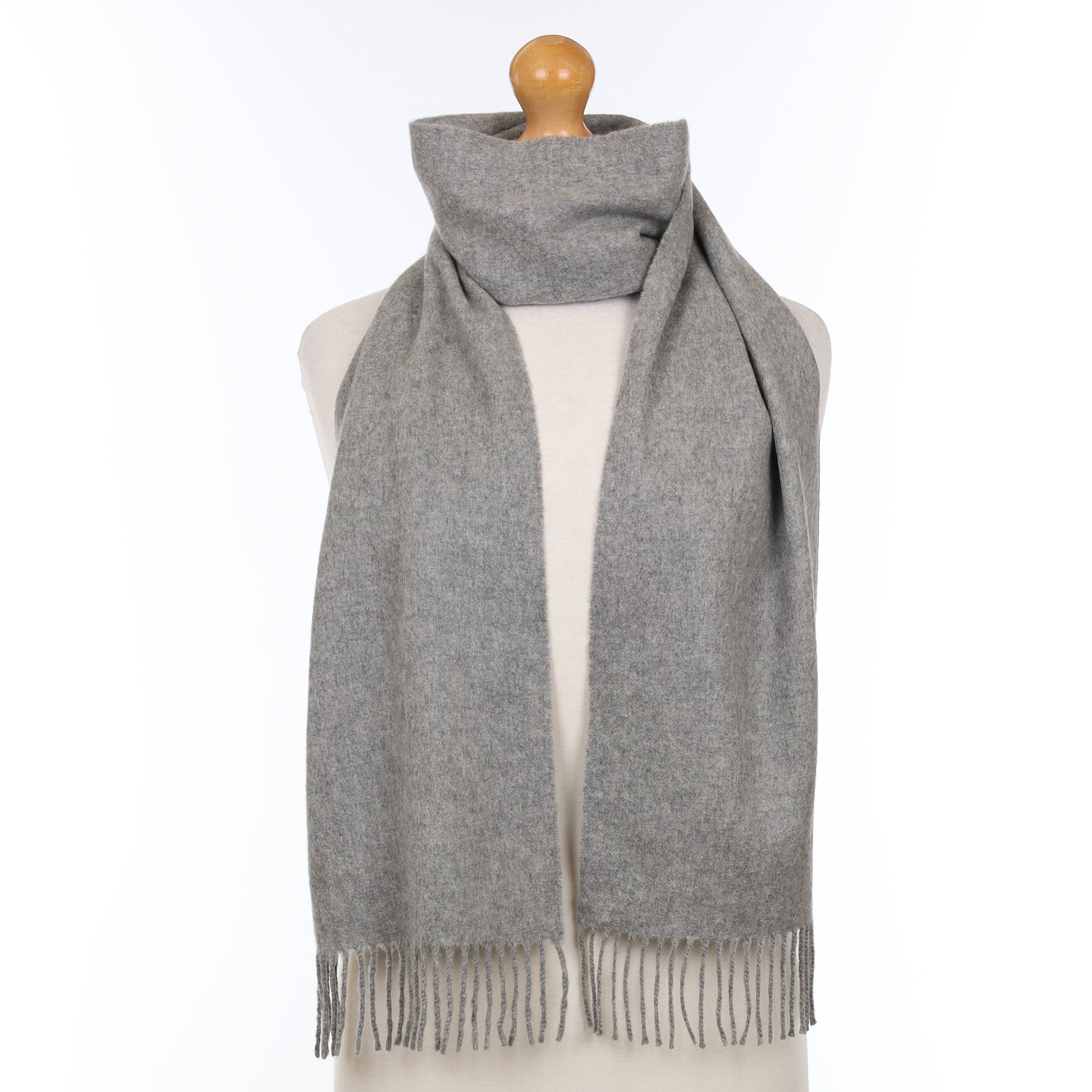 Johnstons Scottish Smoke Grey Cashmere Woven Scarf