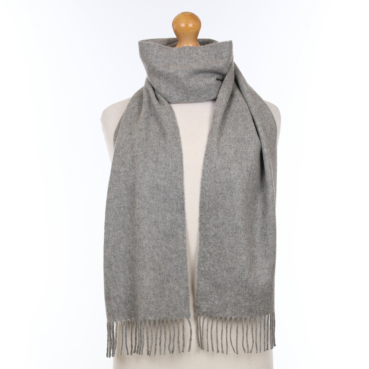 Johnstons Scottish Smoke Grey Cashmere Woven Scarf